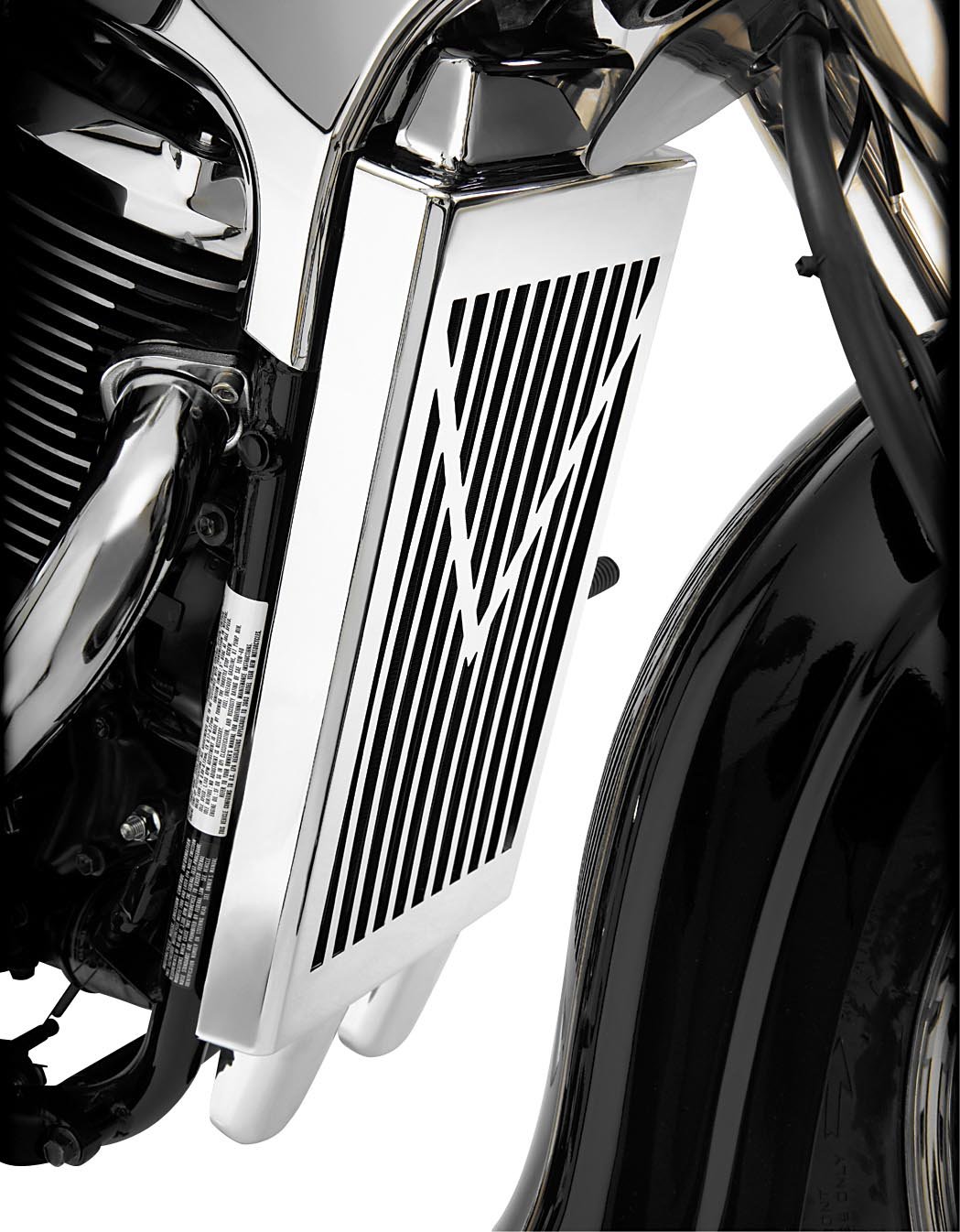 Show Chrome Accessories 82-207A V-Style Radiator Grille for Harley Davidson - Chrome Motorcycle Radiator Cover for Enhanced Bike Protection & Style - Perfect for Cruiser & Touring Models