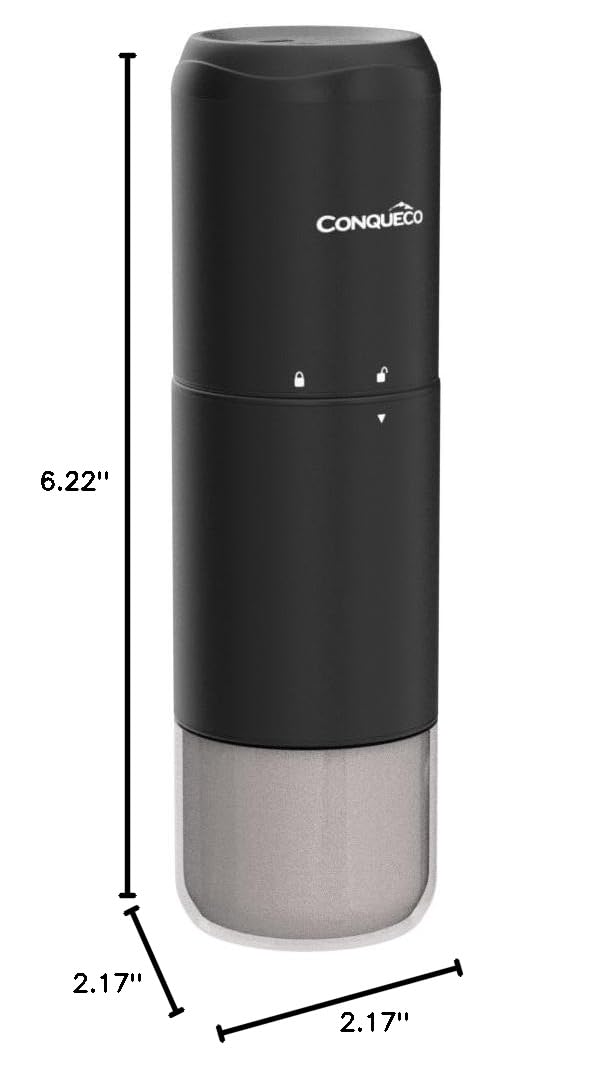 Premium Portable Electric Burr Coffee Grinder - Rechargeable Stainless Steel Conical Burr Grinder with 15 Precise Settings for Espresso, French Press & Cold Brew - 20g Capacity (Includes Cleaning Brush) - Perfect for Home, Office & Travel Use
