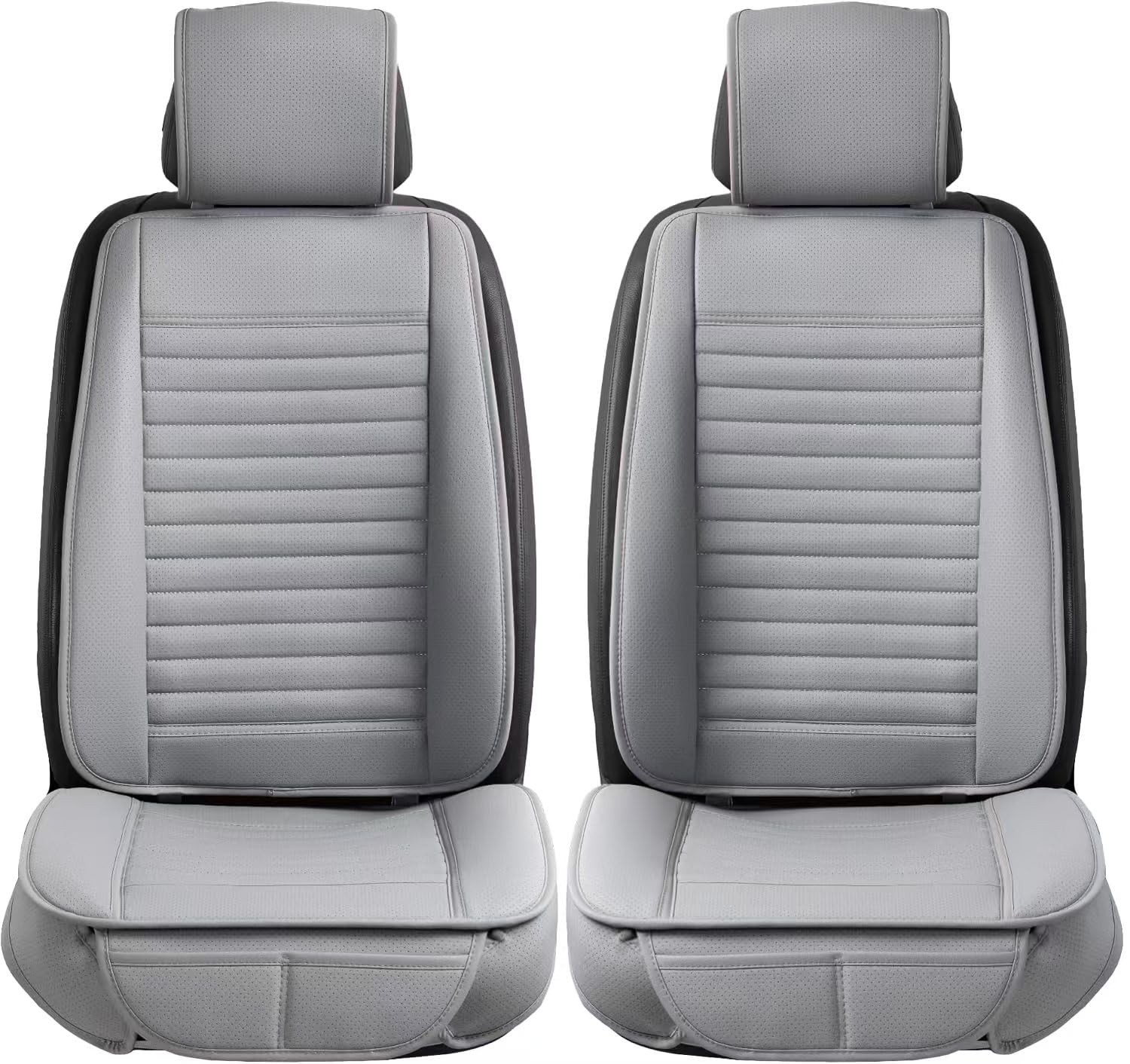 Premium Universal Leather Car Seat Covers Full Set - Luxury Car Seat Protectors for Cars, SUVs, Trucks & Vans - Durable Interior Accessories (Gray) | Perfect for Daily Commute, Road Trips & Family Travel