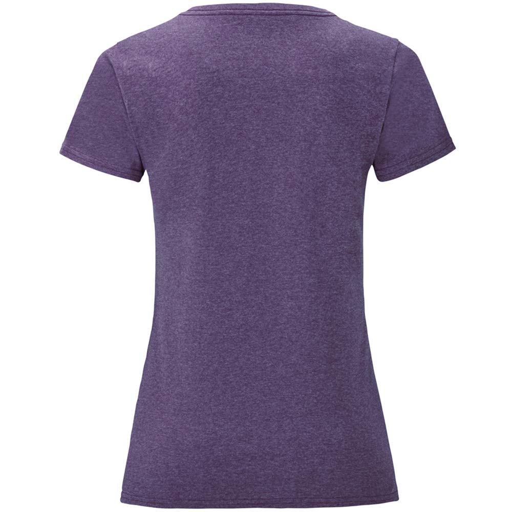Fruit of the Loom Women's Classic Cotton T-Shirt - Heather Purple - Size S - Soft Comfort Fit for Casual Wear, Lounge & Everyday Outfits