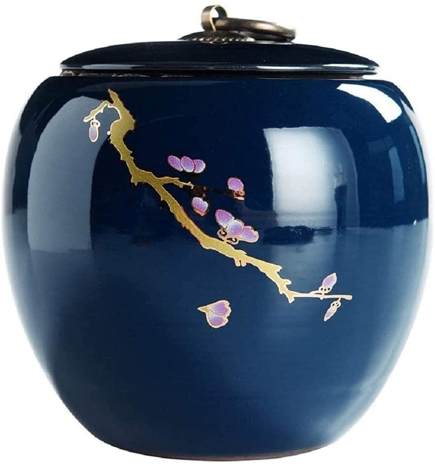 Blue Medium Size Funeral Urn for Human Ashes - Elegant Cremation Urn for Adults (Plum Color) - Perfect for Memorial Services, Home Display & Scattering Ceremonies