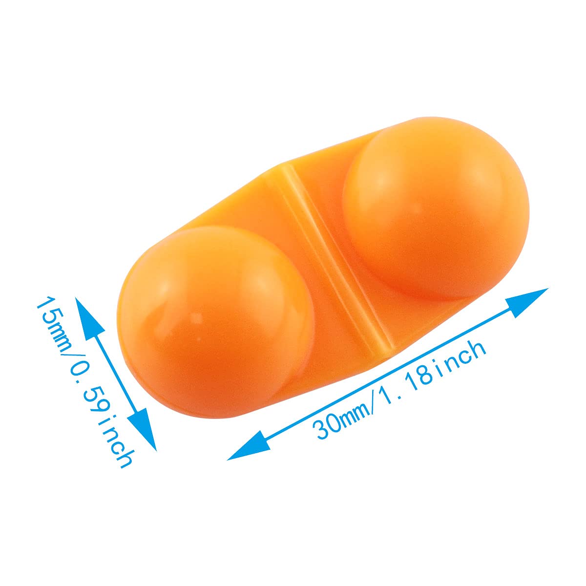 20pcs Orange Fishing Double Rattle Beads - Portable Plastic Lure Attractors with Bell Sound for Bass Trout Fishing | Fishing Accessories & Tackle Box Essentials for Freshwater & Saltwater Anglers
