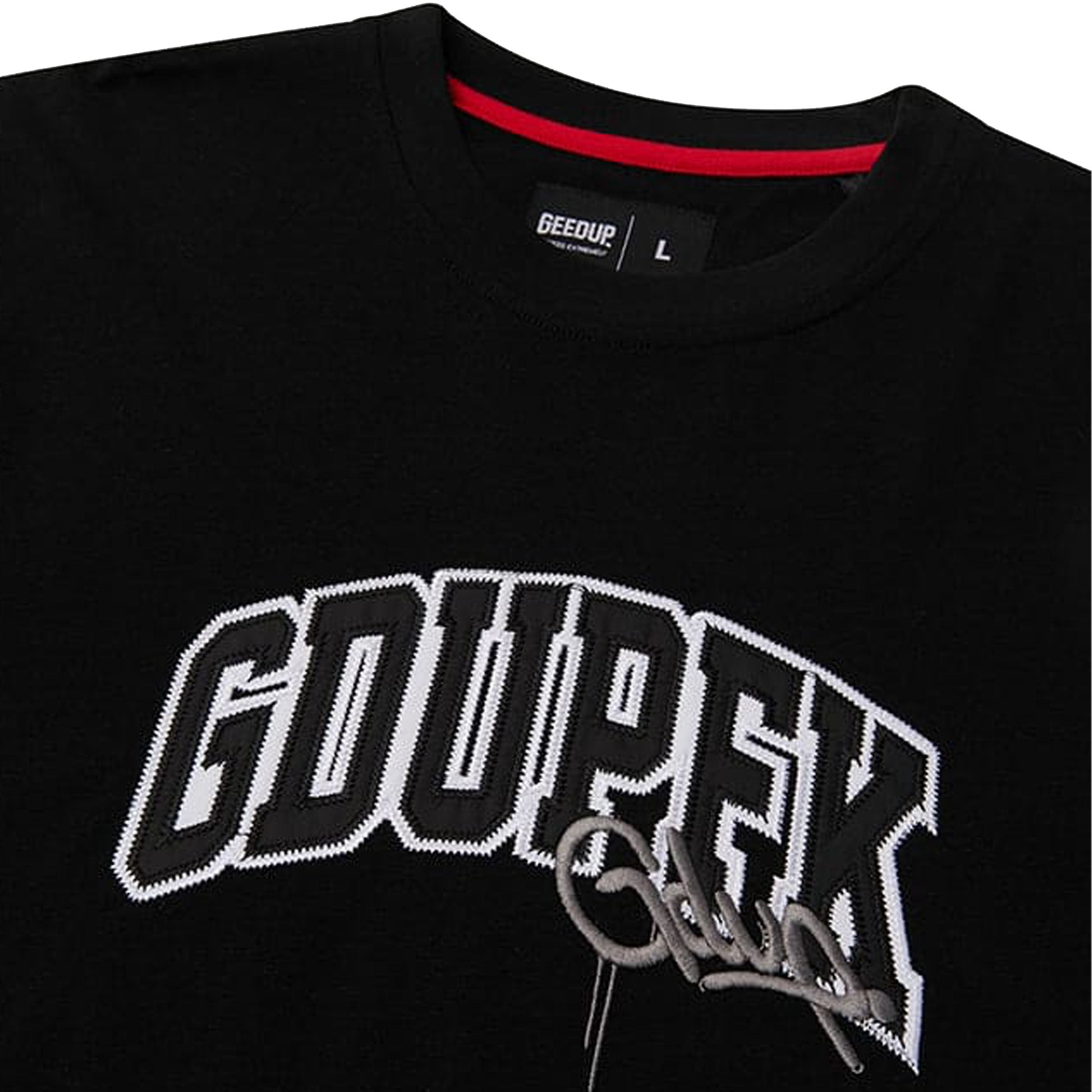 Geedup GDUPFK Black & Red Graphic T-Shirt for Men - Trendy Streetwear Fashion (2025) | Perfect for Casual Outfits, Gym Wear & Urban Style