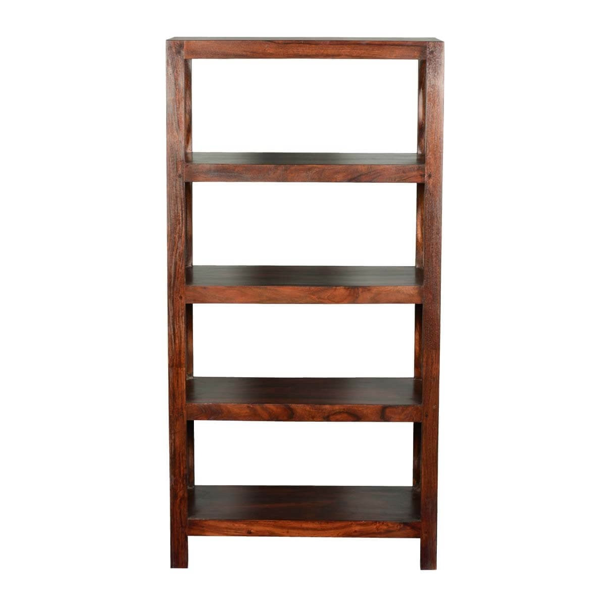 Rustic Solid Wood 4-Tier Open Shelf Bookcase for Office, Living Room & Home Decor - Perfect for Books, Storage & Display
