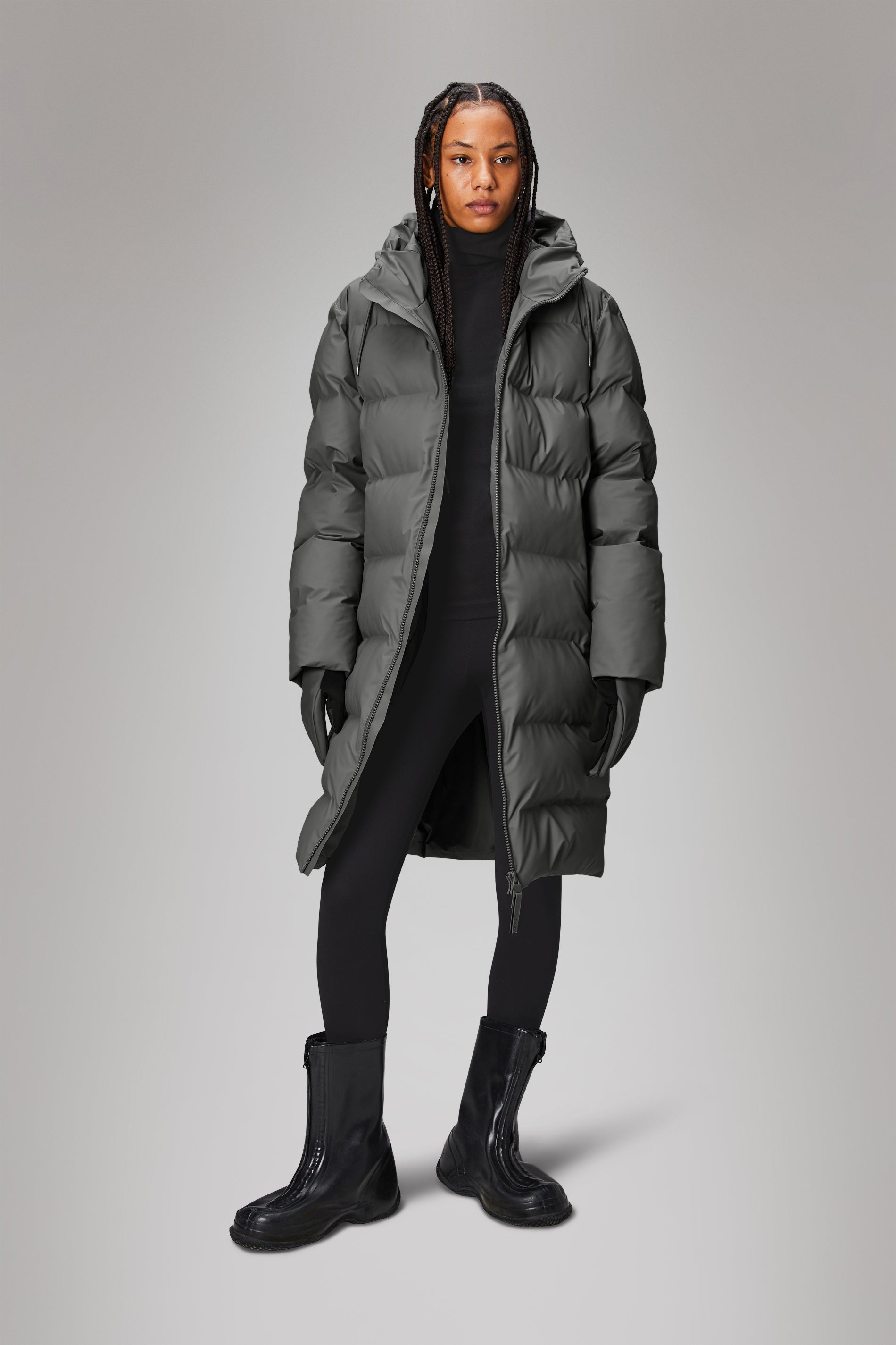 Alta Longer Puffer Jacket for Women - Lightweight Warm Winter Coat with Hood, Waterproof Windproof Down Alternative Jacket for Outdoor Activities, Hiking, and Cold Weather