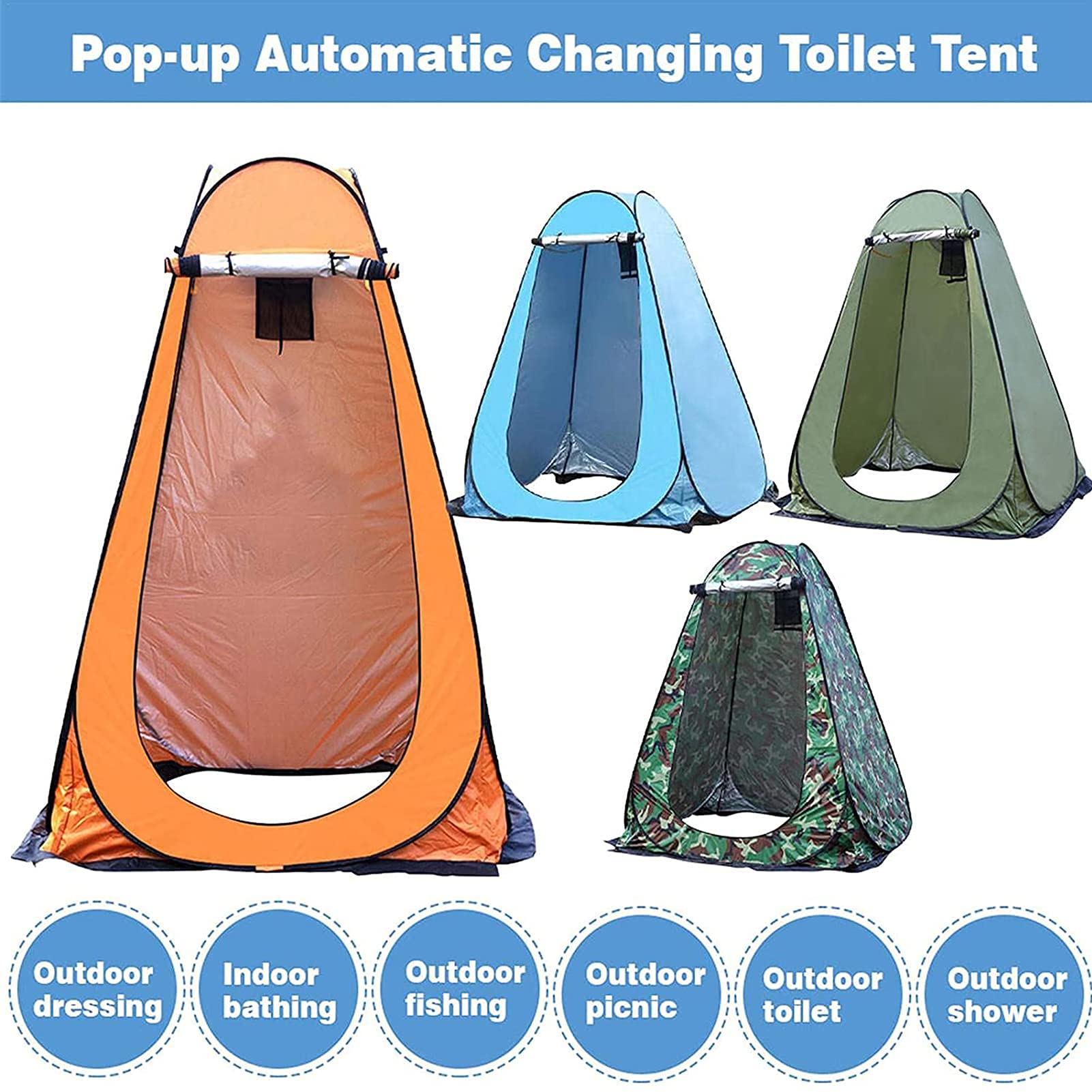 ATAAY Pop Up Shower Tent - Portable Waterproof Outdoor Privacy Shelter, Durable Camping Shower Tent for Camping, Hiking, Beach & Backpacking (Green) - Perfect for Outdoor Adventures & Travel