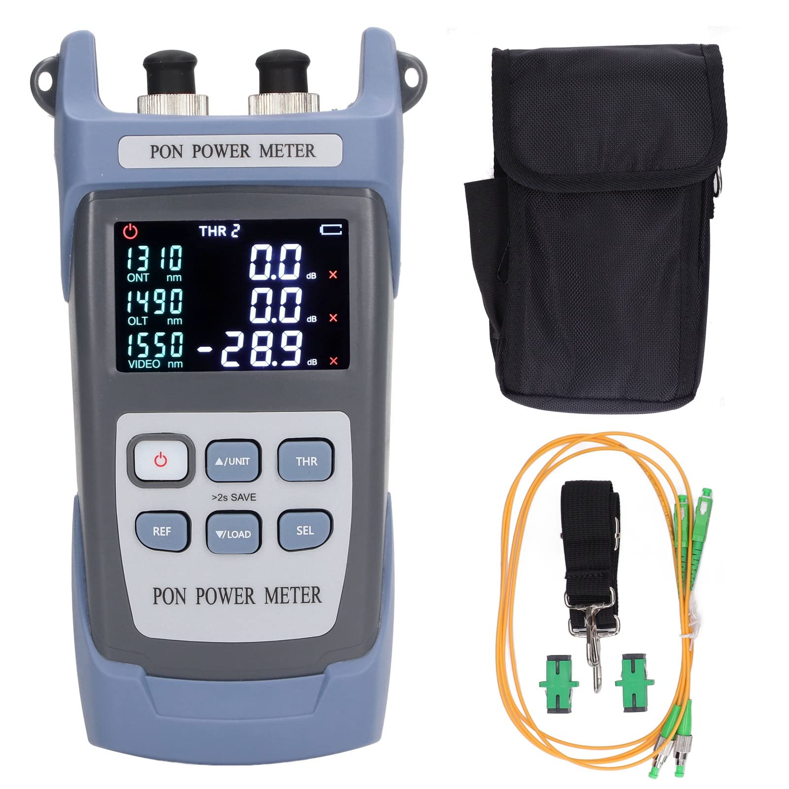 **Handheld LCD Optical Power Meter - Fiber Optic Power Tester with FC/SC Interface (1310nm, 1490nm, 1550nm Wavelength) - Ideal for Telecom, Data Centers & Network Maintenance**