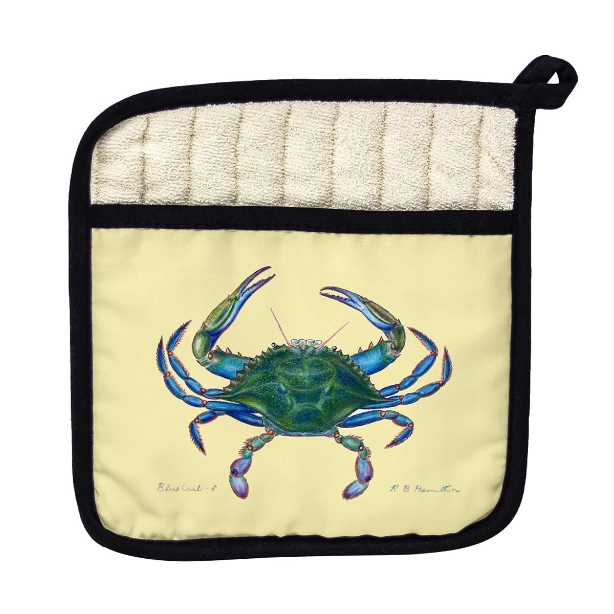 Betsy Drake PT004 Blue Crab - Female Pot Holder | Heat-Resistant Kitchen Oven Mitt for Cooking, Baking & Grilling | Perfect Gift for Home Chefs