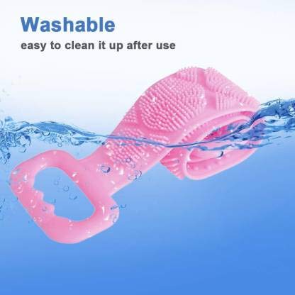 Infi Style Silicone Toilet Brush Set with Slim Holder - Flexible Bathroom Cleaning Brush & Body Scrubber Belt for Skin Exfoliation, Shower & Dirt Removal - Perfect for Bathroom, Shower & Spa Use