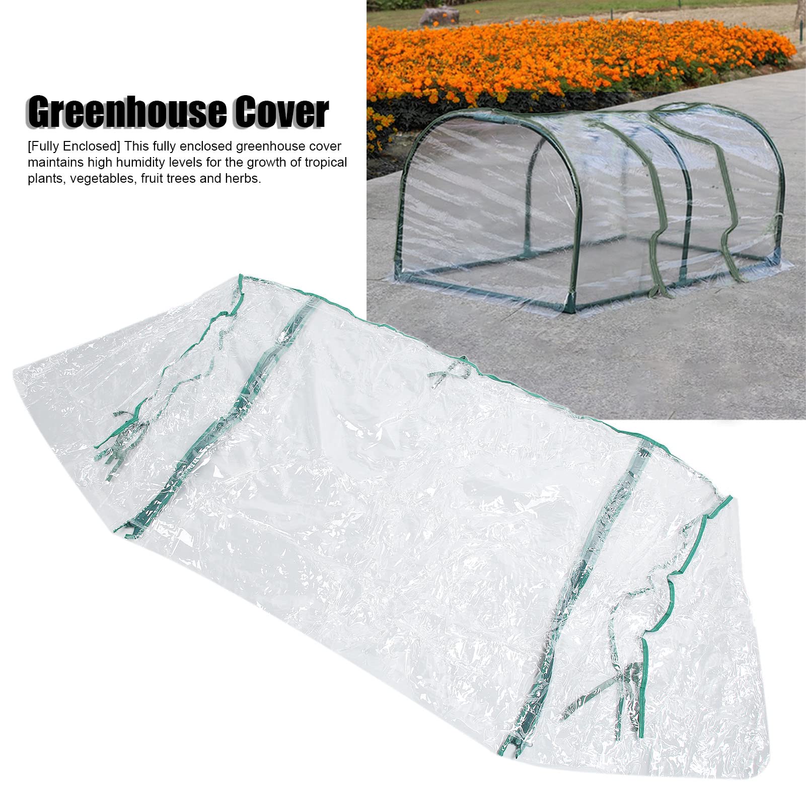 Greenhouse Replacement Cover - Foldable Waterproof Clear Greenhouse Film for Vegetables & Plants | Durable Plant Protection for Indoor/Outdoor Gardening