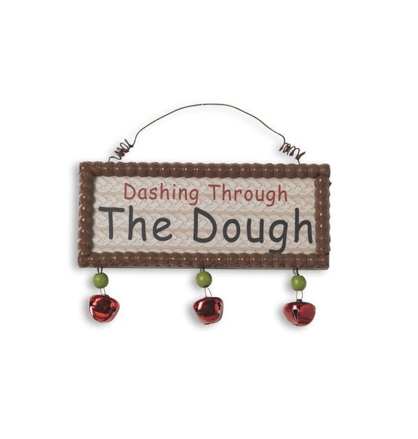 5.9 Inch Christmas Holiday Hanging Sign with Jingle Bells - Festive Home Decor for Door, Wall, and Holiday Party Decoration