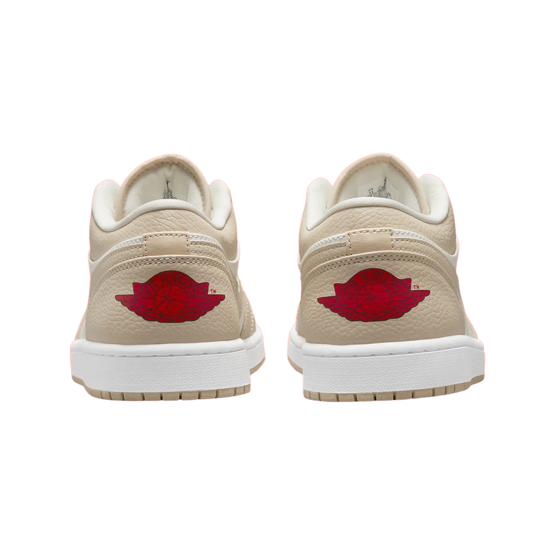 Air Jordan 1 Low SE Sneakers - Heavy Tan Leather, Sail & University Red Colorway - Perfect for Casual Wear, Street Style & Basketball Fans
