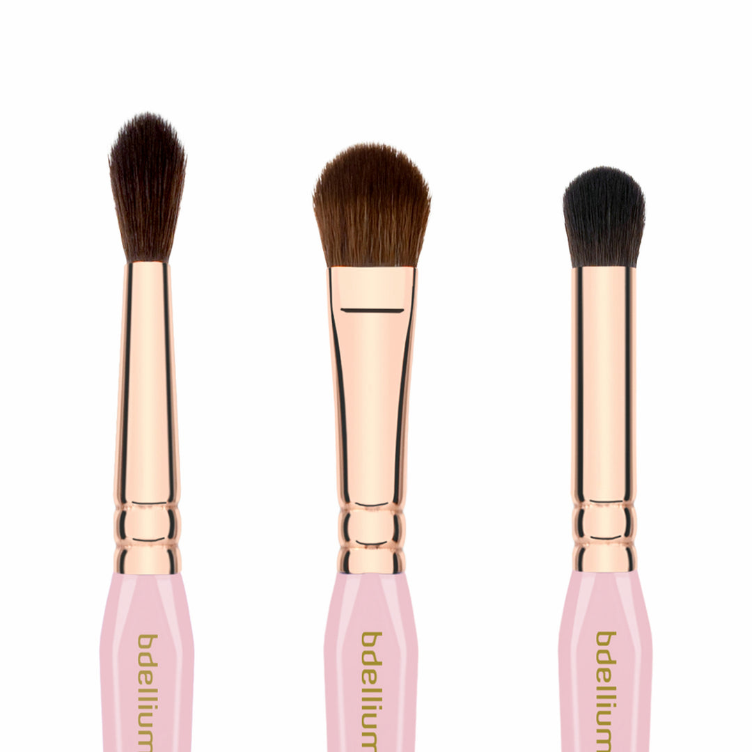 Golden Triangle Eyeshadow Palette - Pink & Gold Shimmer Makeup Set for Party, Date Night & Special Occasions