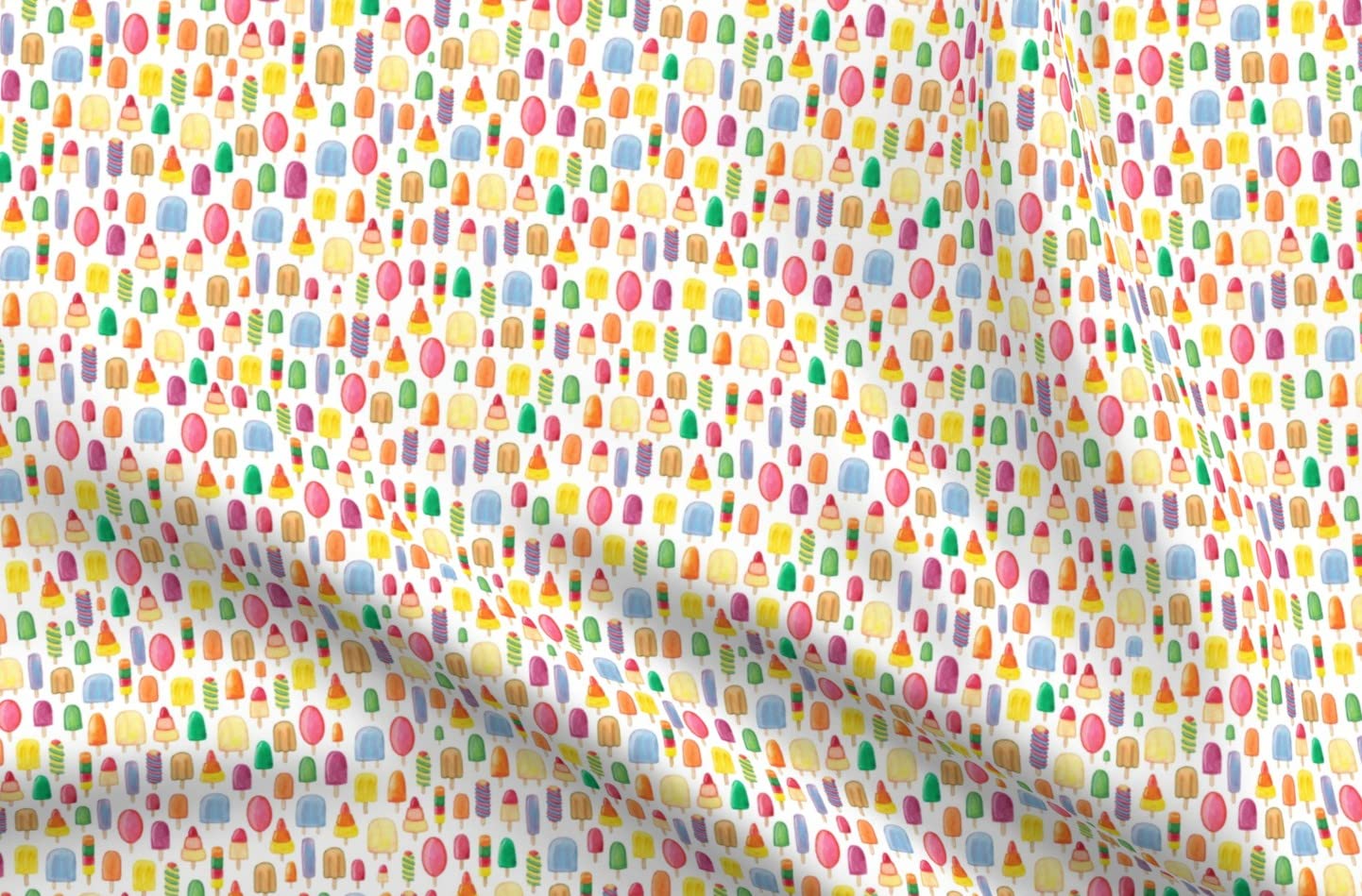 Premium Spoonflower Fabric - Ice Summer Cream Kids Print on Soft Minky Fabric by The Yard - Perfect for Sewing Baby Blankets, Quilt Backing & Plush Toys | DIY Nursery Decor & Cozy Home Projects