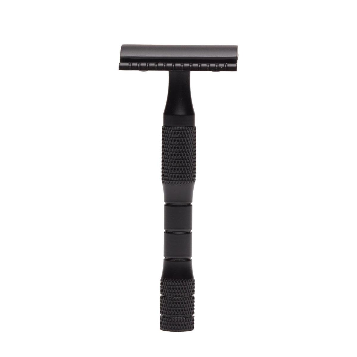 Premium Stainless Steel Safety Razor for Men - Black Handle - Close & Smooth Shave - Eco-Friendly & Durable - Perfect for Wet Shaving & Travel