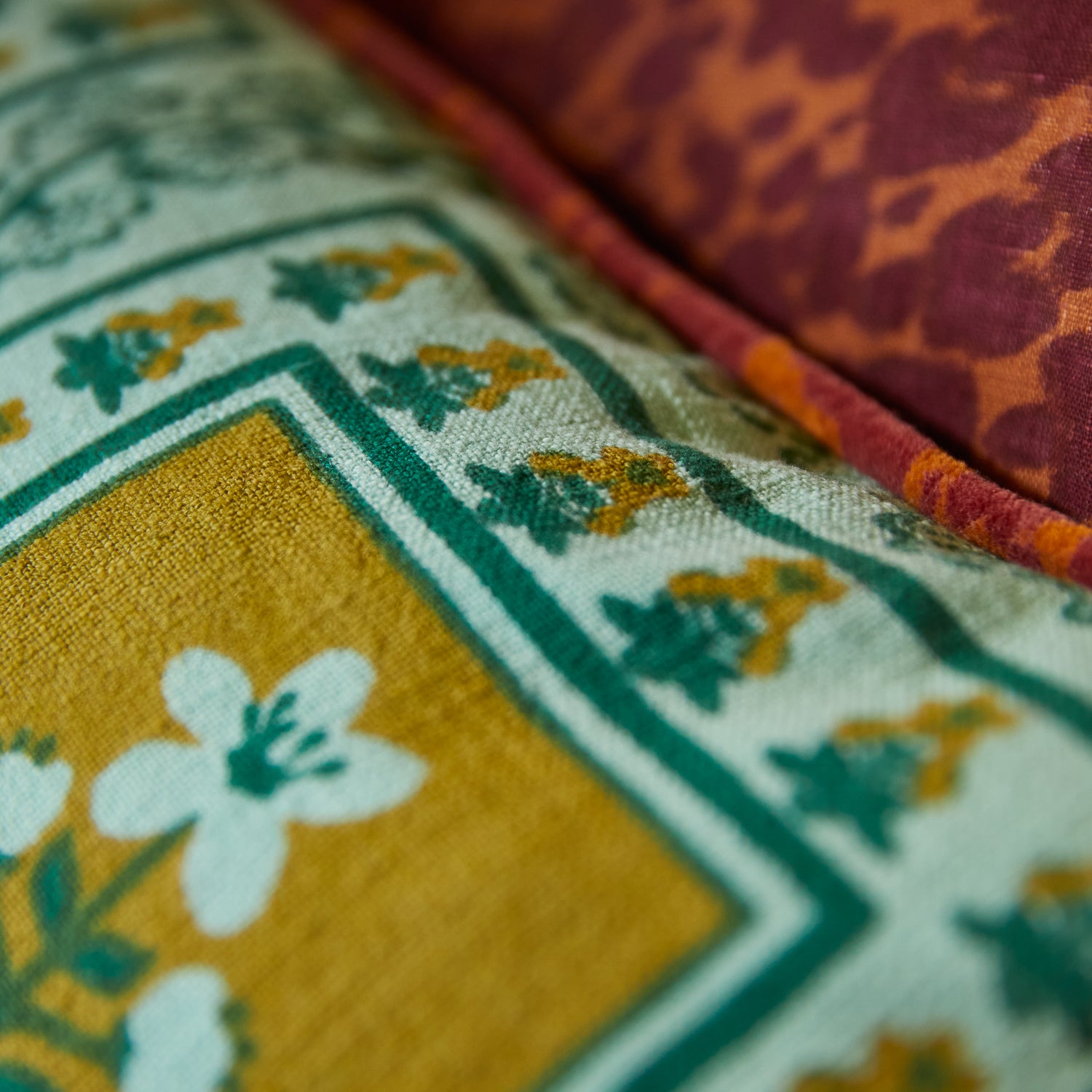 Claire Reversible Pillow Cover - Soft Jade Green Decorative Cushion for Sofa, Bed, Living Room & Home Decor