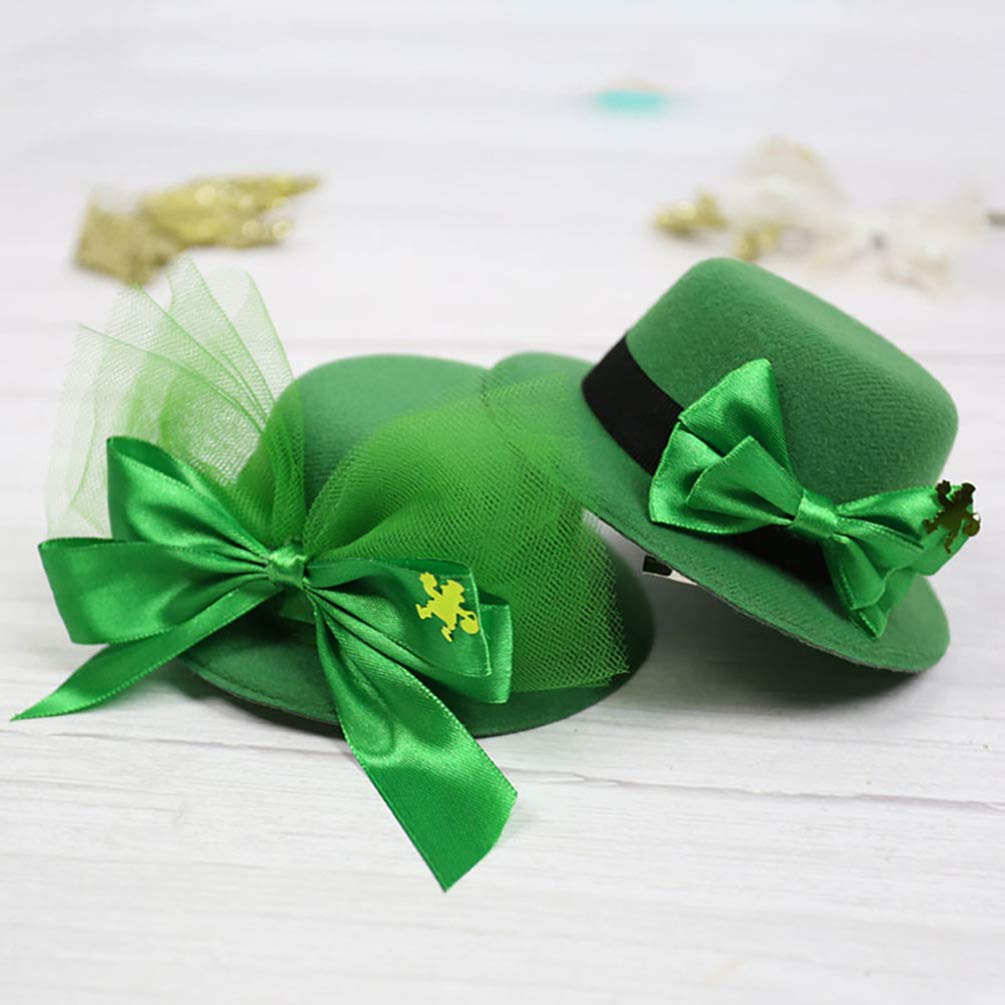 **ABOOFAN 2-Pack St. Patrick's Day Hat Hair Clips - Green Mini Hat Hairpins, Festive Hair Accessories for Women & Girls - Perfect for Parties, Parades & Themed Events**
