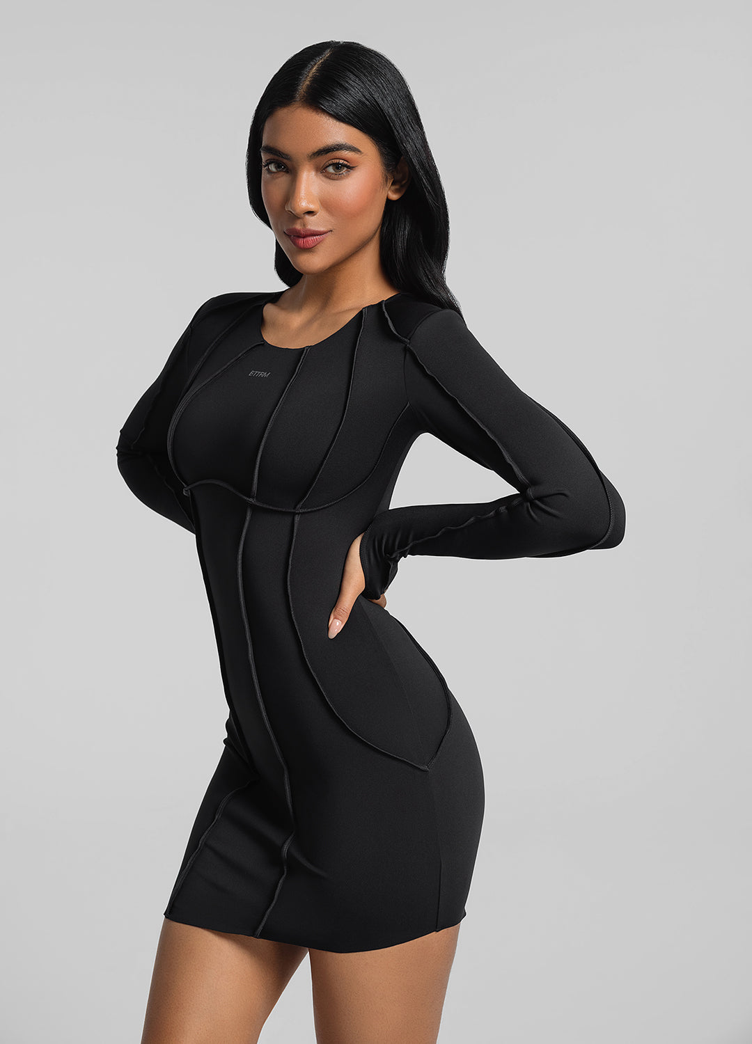 Elegant Curved Stitching Mini Dress for Women - Flattering Party & Cocktail Outfit - Perfect for Date Night, Club Wear, and Special Occasions