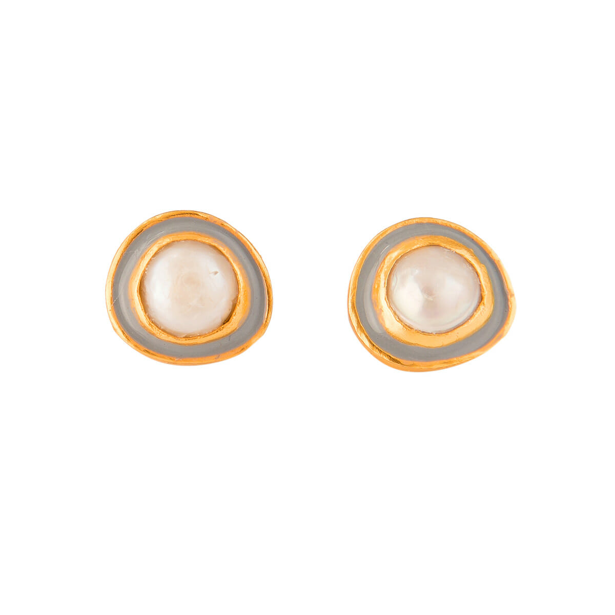 Cloud of Pearl Stud Earrings – Elegant 14K Gold Plated Pearl Earrings for Women | Perfect for Weddings, Parties & Everyday Wear