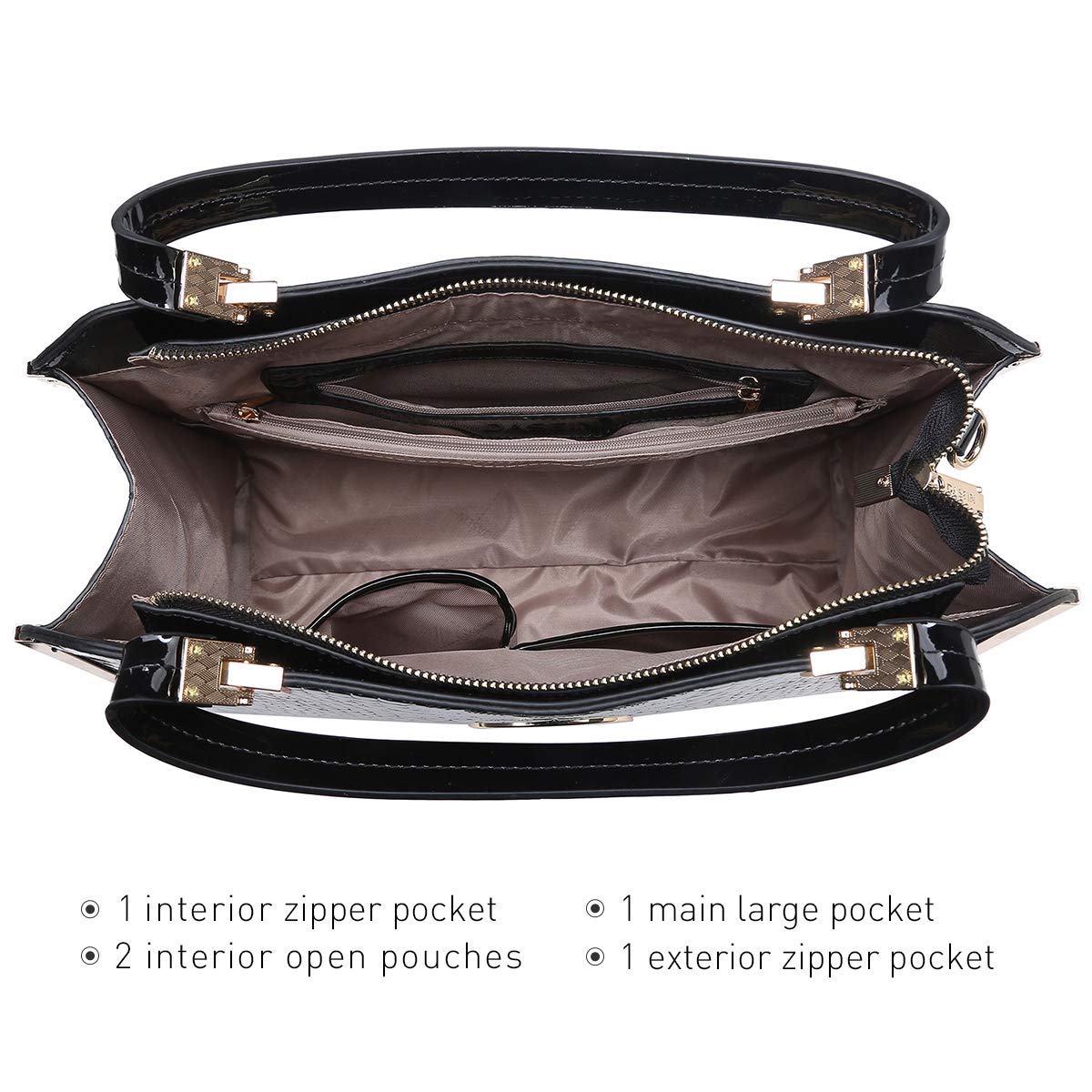 Dasein Women's Leather Tote Bag Large Top Handle Satchel Shoulder Work Purse with Wallet - Stylish Office Handbag for Professional Women, Business Commute & Travel
