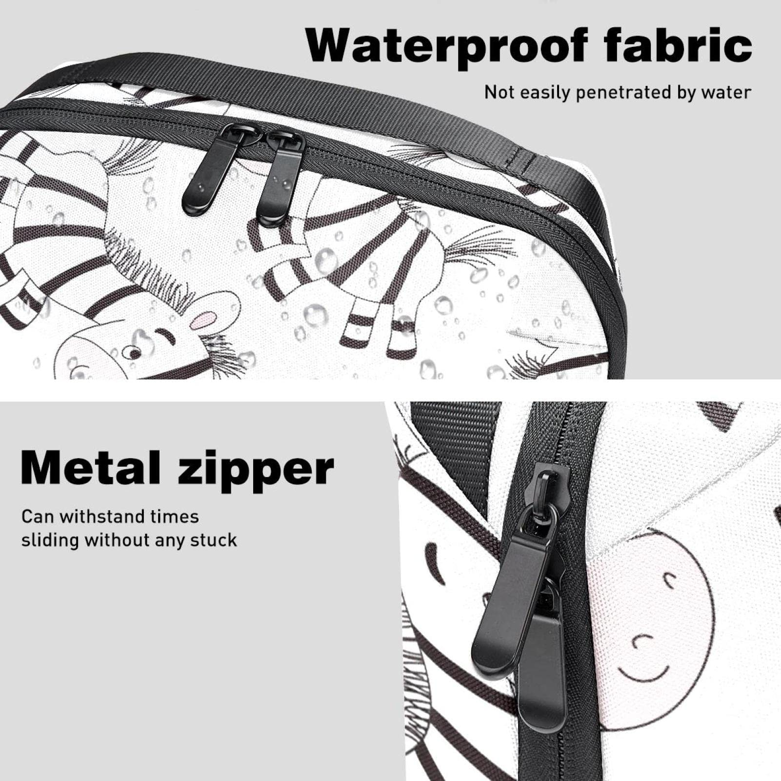 Men's Water-Resistant Travel Toiletry Bag - Large Shaving Dopp Kit with Zebra Animal Print, Cosmetic & Bathroom Organizer for Camping, Gym, Business Trips & Vacation Essentials
