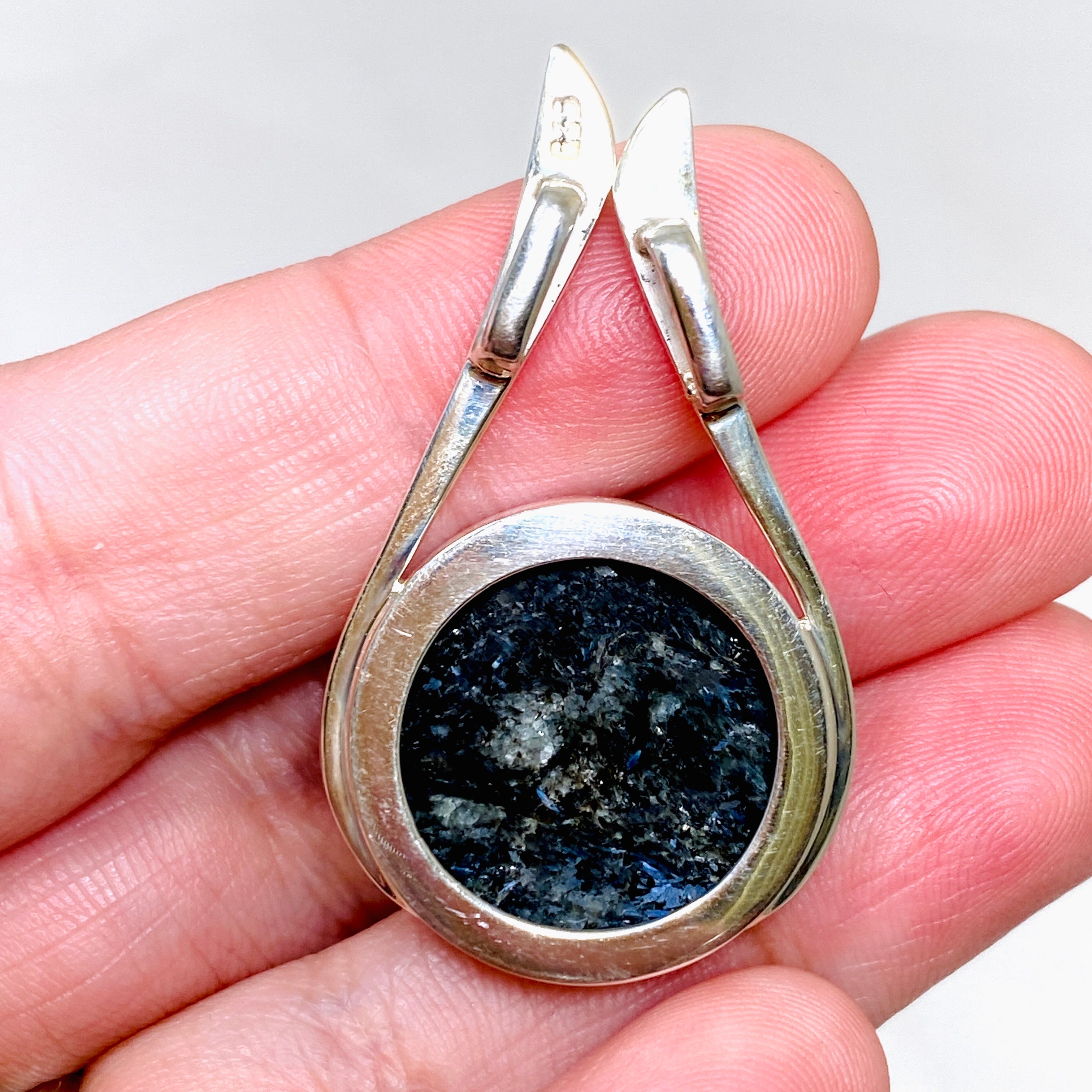 Nuummite Round Cabochon Pendant BTP 67 - Natural Gemstone Jewelry for Women, Healing Crystal Necklace - Perfect for Meditation, Spiritual Gifts & Boho Fashion