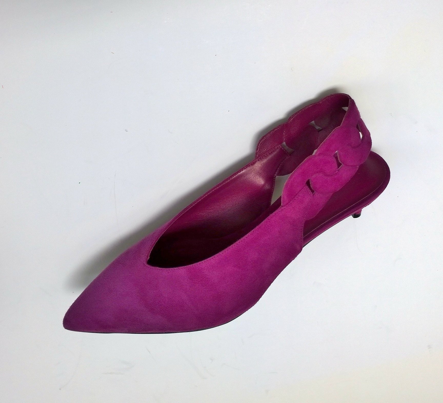 Hermes Gabriela 40 Purple Suede Slingback Heels - Women's Luxury Designer Shoes for Weddings, Parties & Special Occasions - New In Box