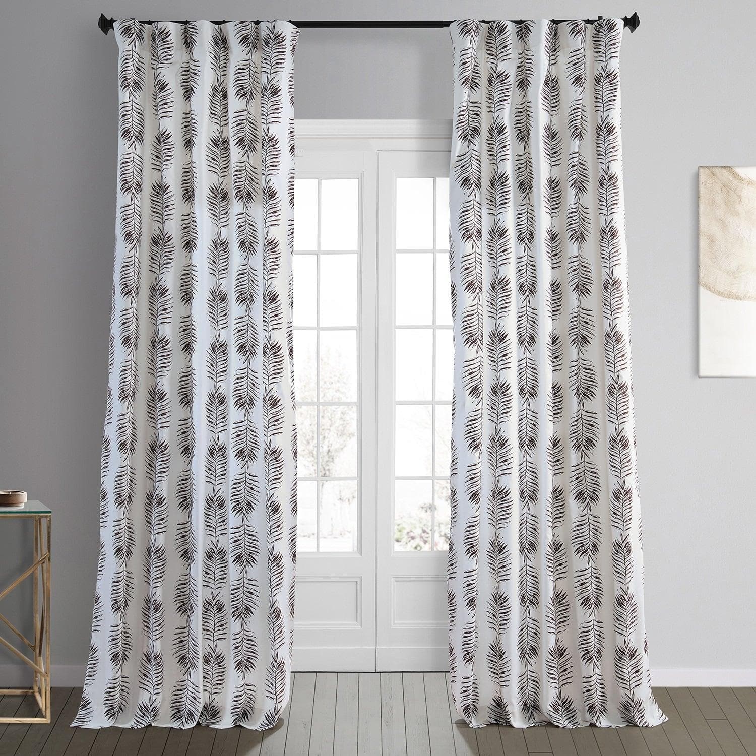 Sago Nut Brown Floral Printed Cotton Blackout Curtains for Bedroom & Living Room - Thermal Insulated Window Drapes for Home Decor & Light Blocking