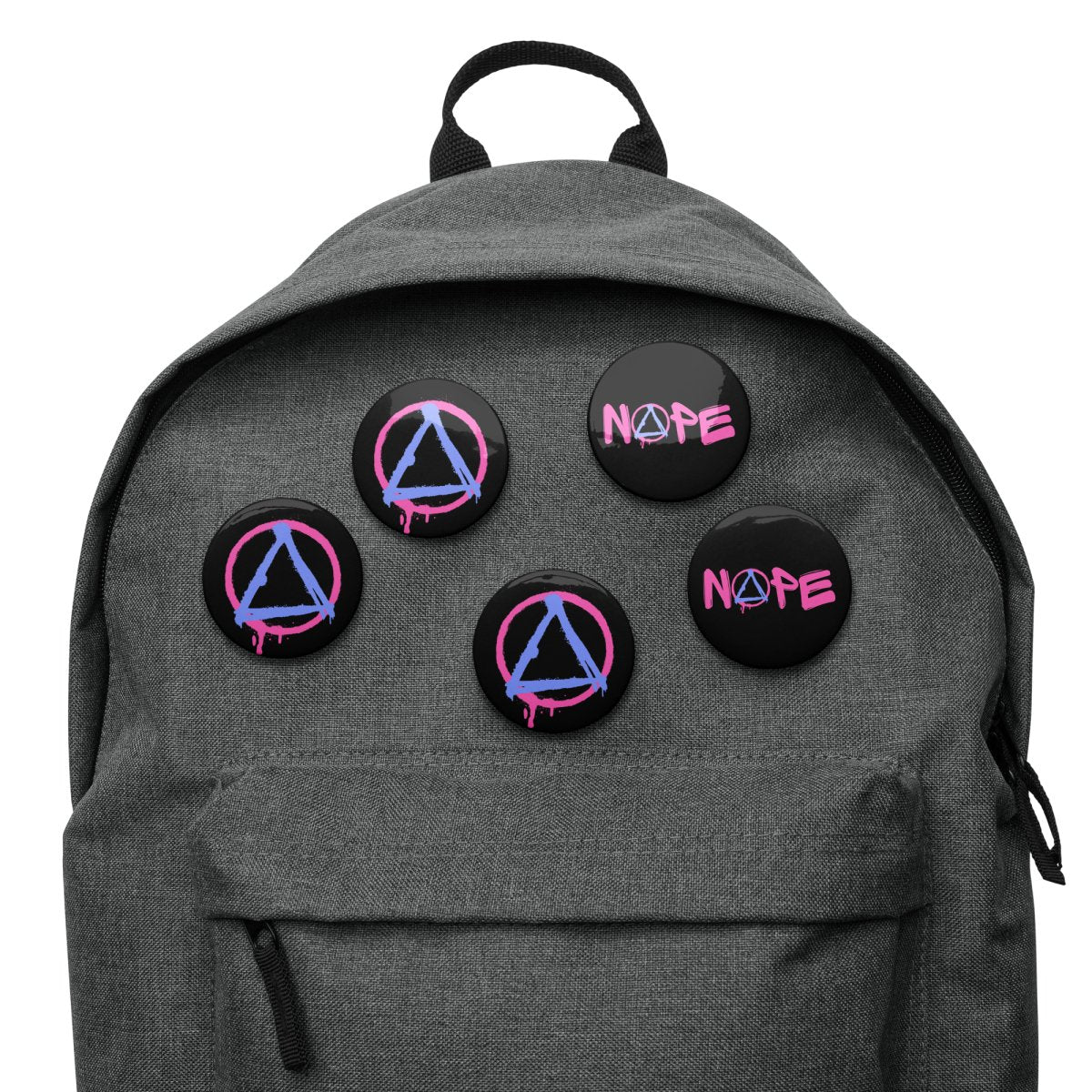 Graffiti Sobriety Symbol & 'Nope' Pin Button Set - Motivational Recovery Pins for AA Meetings, Sobriety Gifts & Addiction Awareness - Perfect for Jackets, Backpacks & Denim