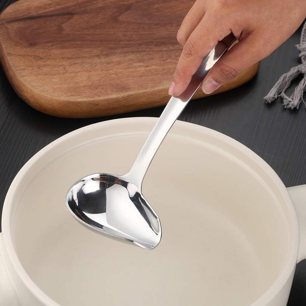 Premium Stainless Steel Sauce Ladle with Spout - 8.67