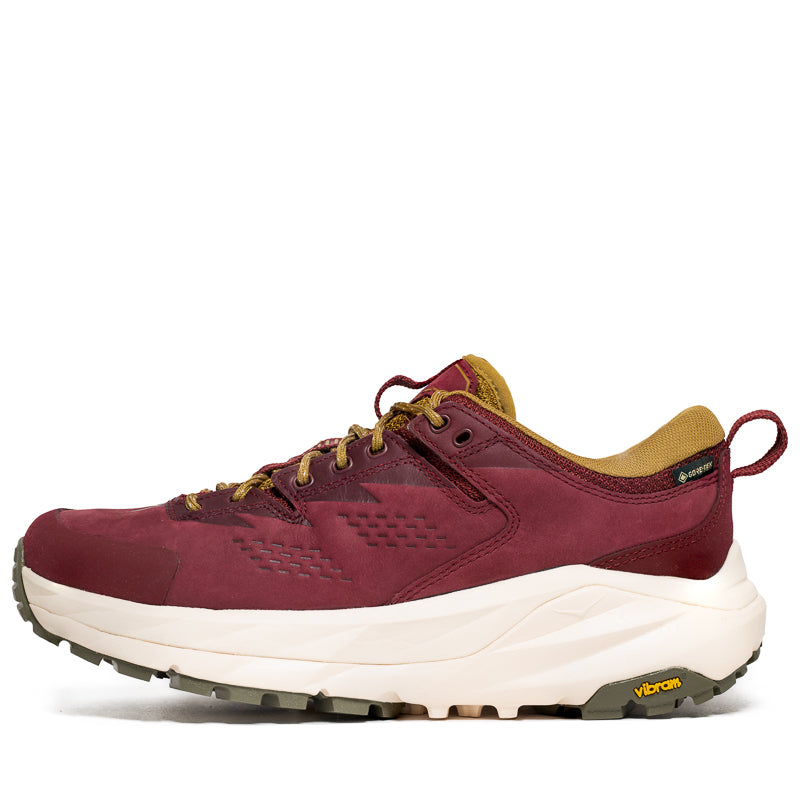 Hoka Kaha Low GORE-TEX Hiking Shoes for Men & Women - Waterproof Trail Running Shoes, Varsity Burgundy/Alabaster - Perfect for Outdoor Adventures & Mountain Trekking