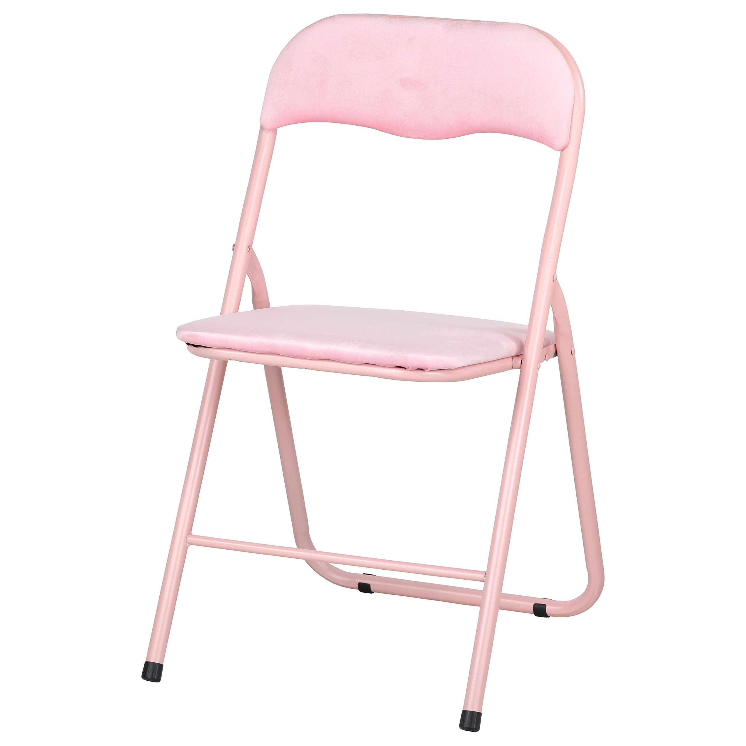 Totò Piccinni Soft Folding Chairs - Comfortable High-Quality Metal Frame with Durable Velvet Upholstery - Space-Saving Pink Velvet Chair (1 Pack) - Perfect for Home, Office, Parties, and Outdoor Events