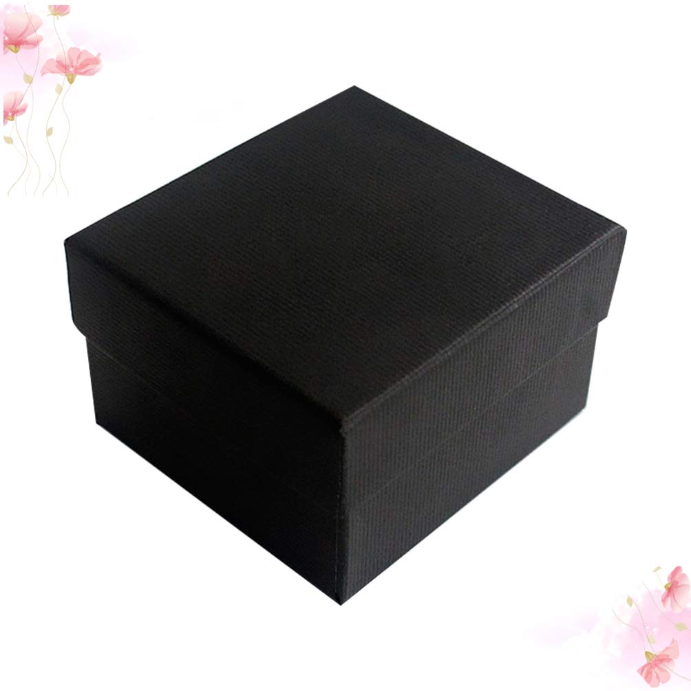**5-Pack Black Paper Watch Box with Pillow - Jewelry & Bangle Storage Case for Men & Women - Perfect for Gifts, Travel & Watch Collection Organization**