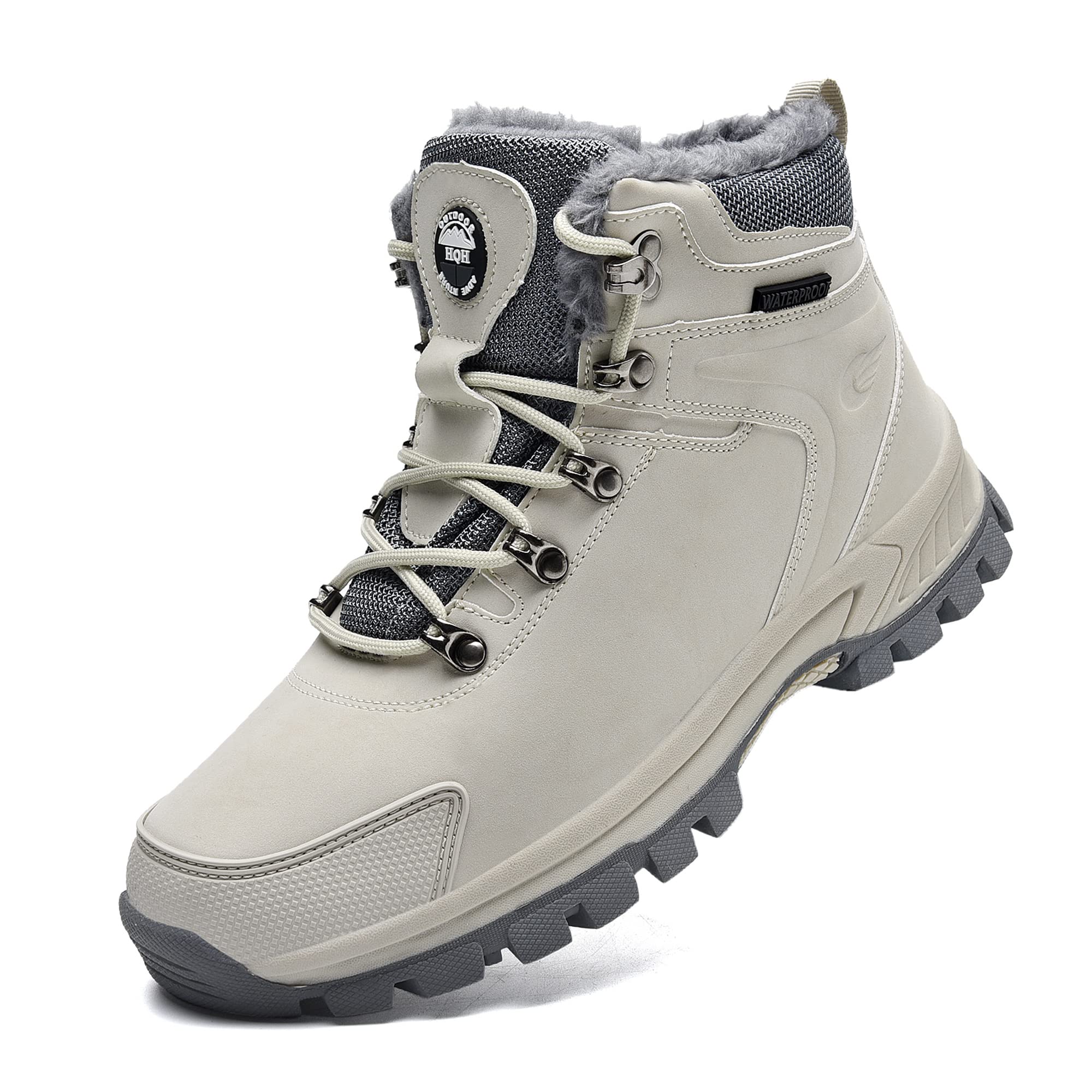 BEOAPT Men's & Women's Winter Hiking Boots - Waterproof, Non-Slip, Thermal Insulated Snow Boots for Outdoor Trekking & Cold Weather Activities (Black)