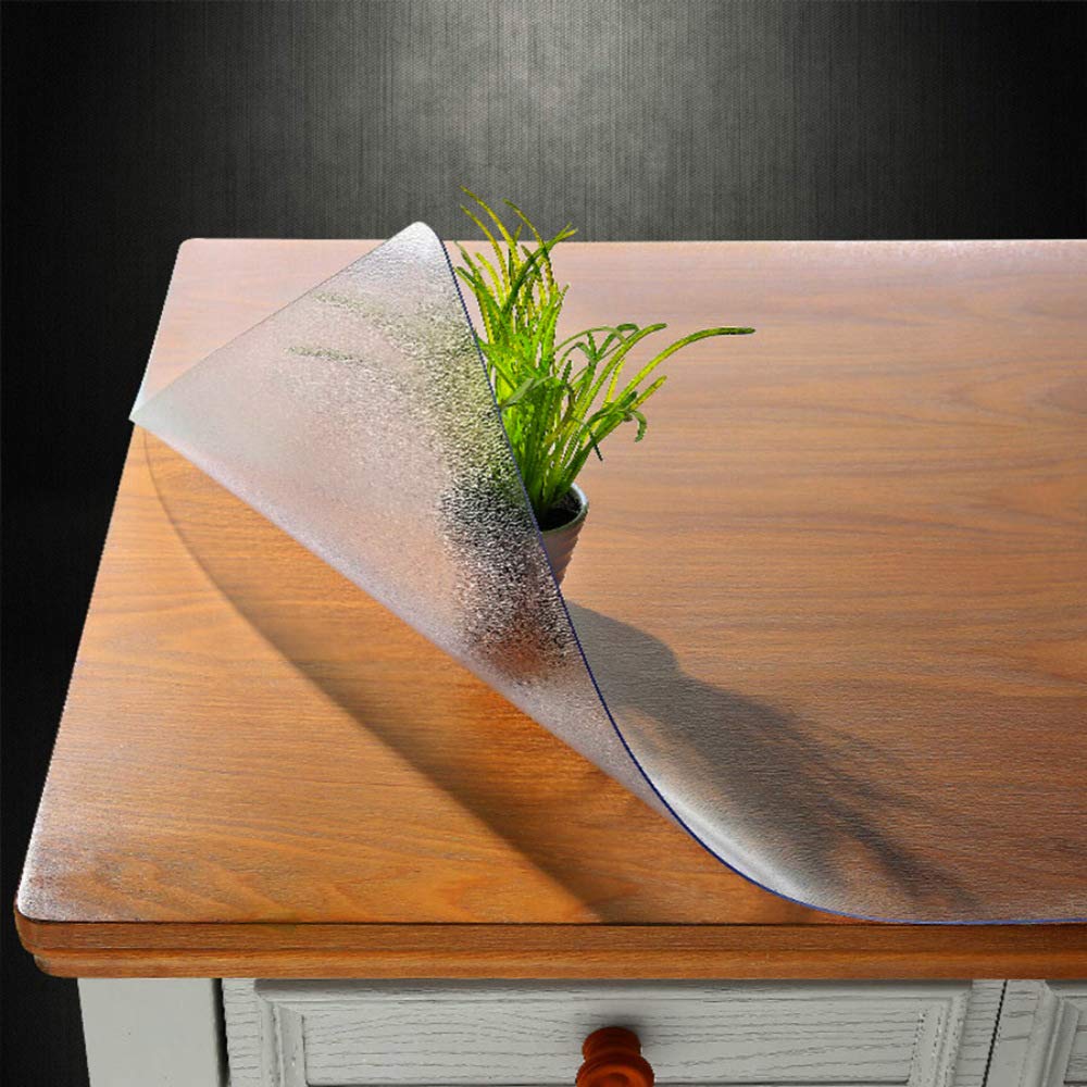 NECAUX 2-Pack 13x16 Inch Frosted Desk Protector Mat - 1.5mm Thick Plastic Table Cover for Office, Computer Desk, Writing Table, Nightstand - Waterproof & Scratch-Resistant Workspace Organizer for Home & Office Use