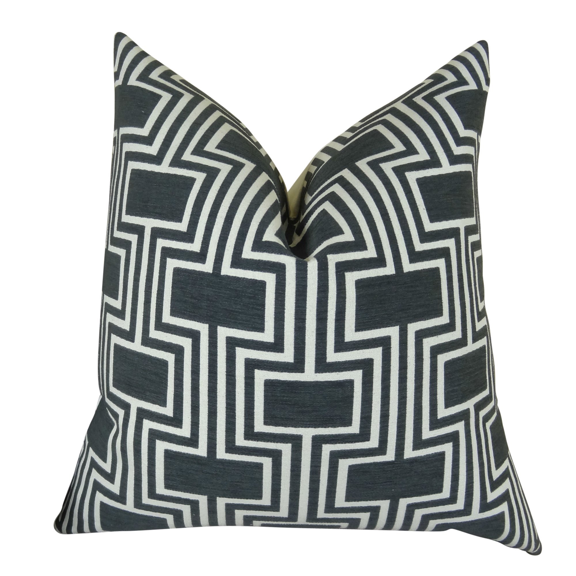 Black Geometric Throw Pillow - Modern Trellis Pattern Decorative Cushion - Handmade in USA - Perfect for Sofa, Bed & Home Decor