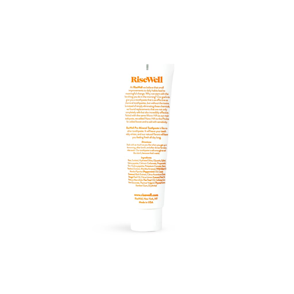 RiseWell PRO Mineral Toothpaste - 100ml | Natural Remineralizing Toothpaste for Adults & Kids | Whitening, Sensitive Teeth & Cavity Prevention | Perfect for Daily Oral Care & Travel