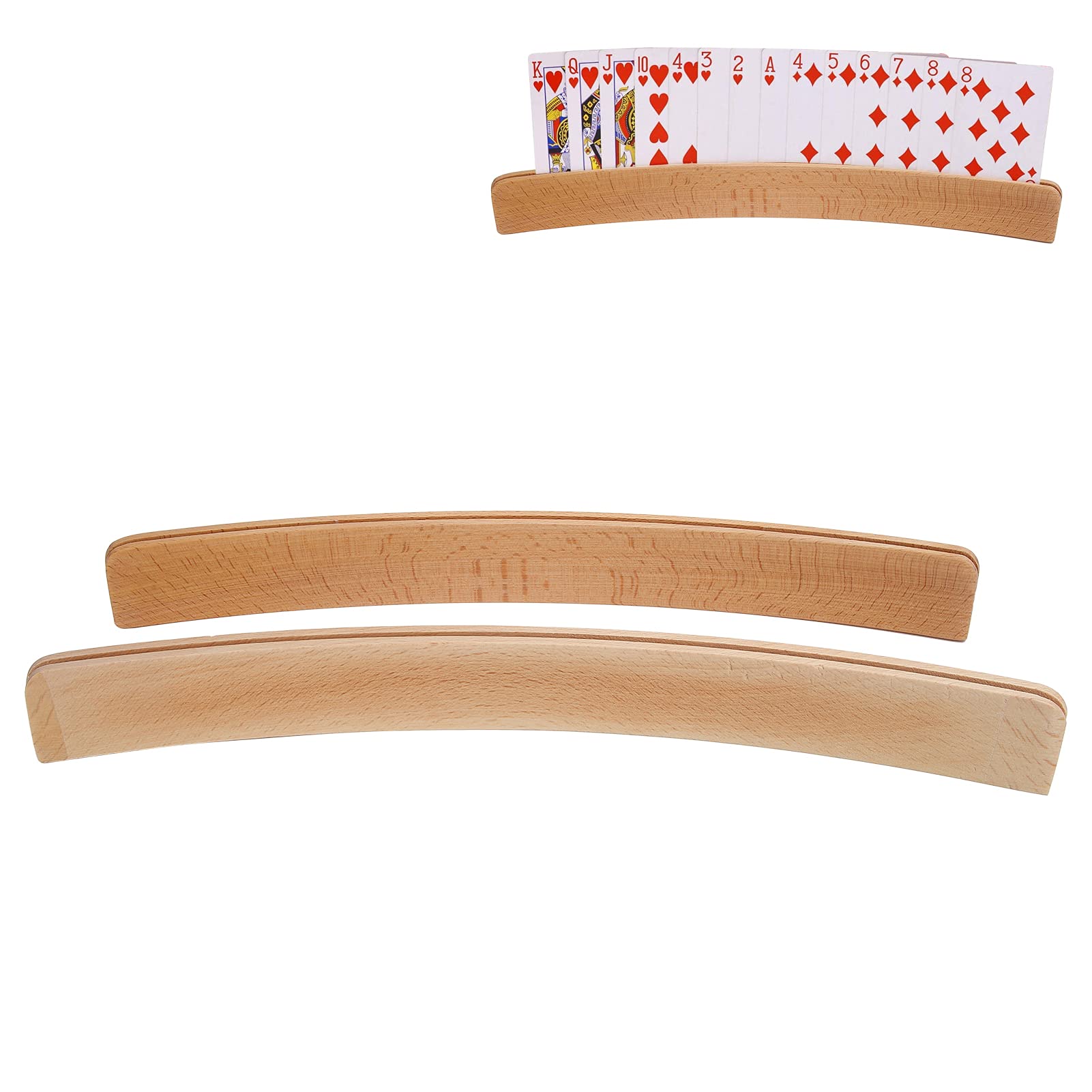 Professional Poker Card Holder Tray - 2 Pack Curved Hands Card Rack for Adults & Seniors - Perfect for Bridge, Blackjack, and Casino Game Nights