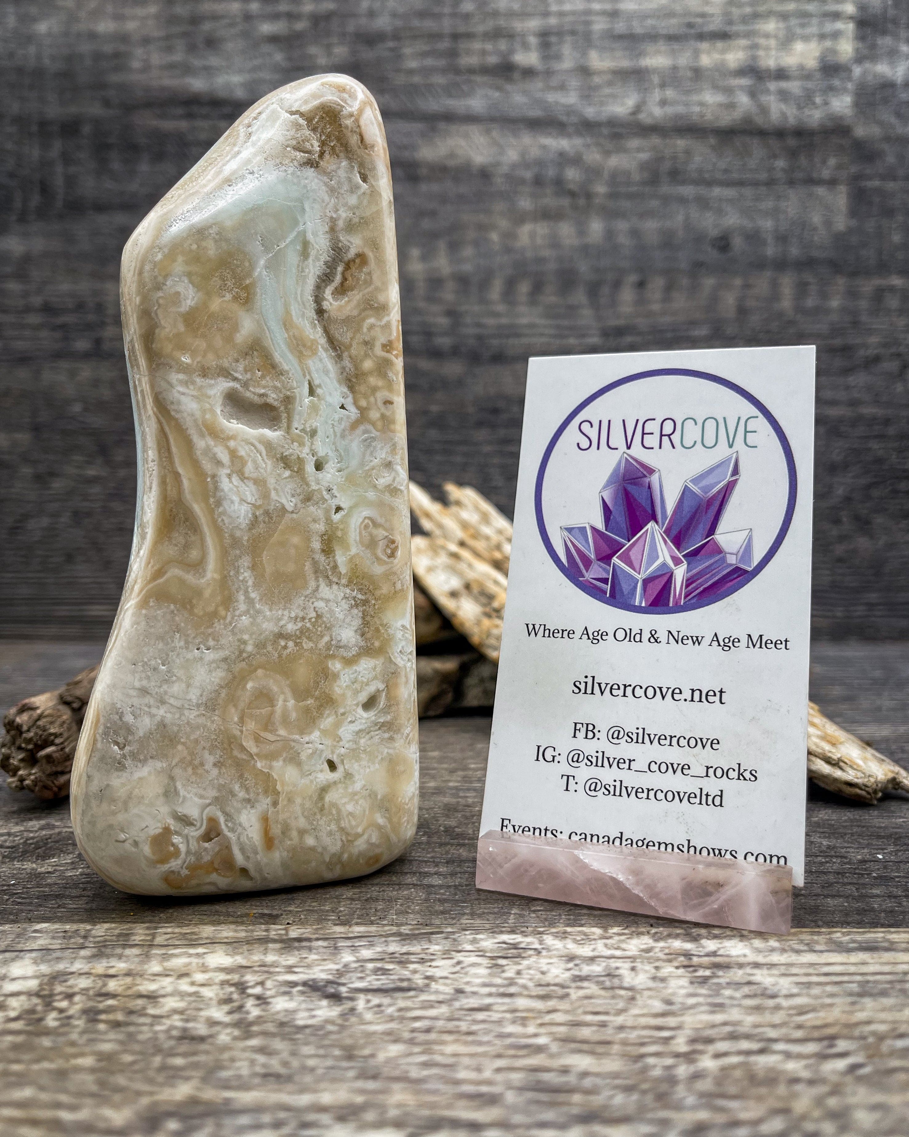 Natural Caribbean Calcite Freeform Stone - 369g Raw Healing Crystal for Meditation, Reiki, and Home Decor