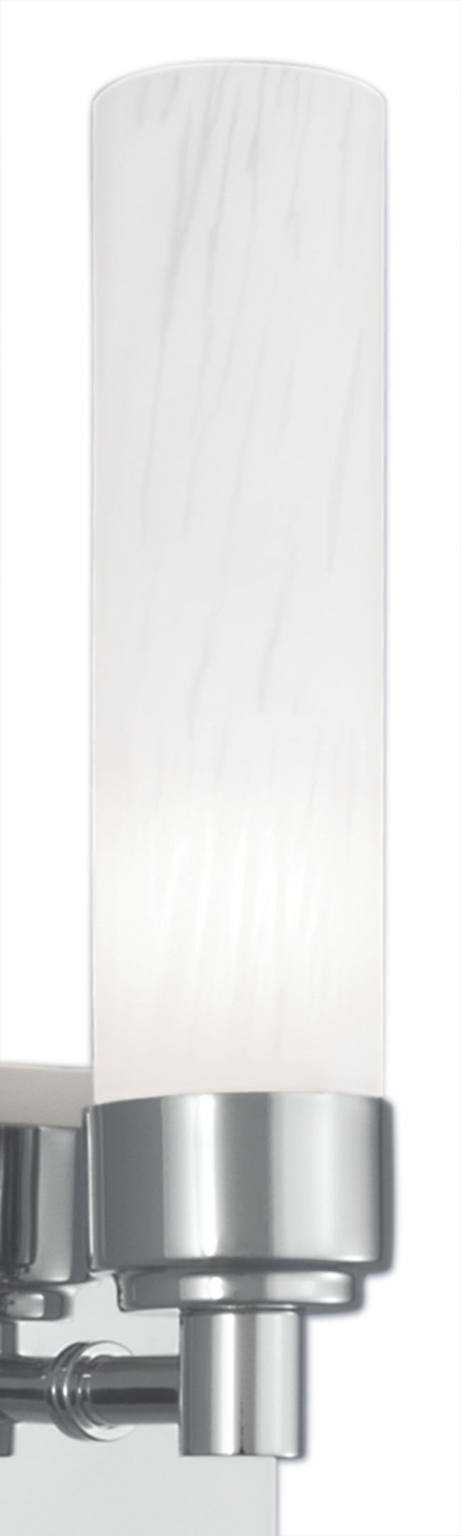 Chrome Wall Sconce with Shiny Opal Glass - Modern 1 Light Fixture for Bedroom, Living Room, or Hallway Lighting