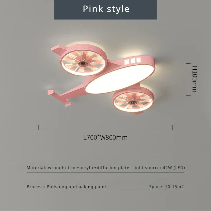 Stylish Mounted Airplane Ceiling Light & Fan for Kids Room Decor - Perfect for Nursery, Bedroom, and Playroom