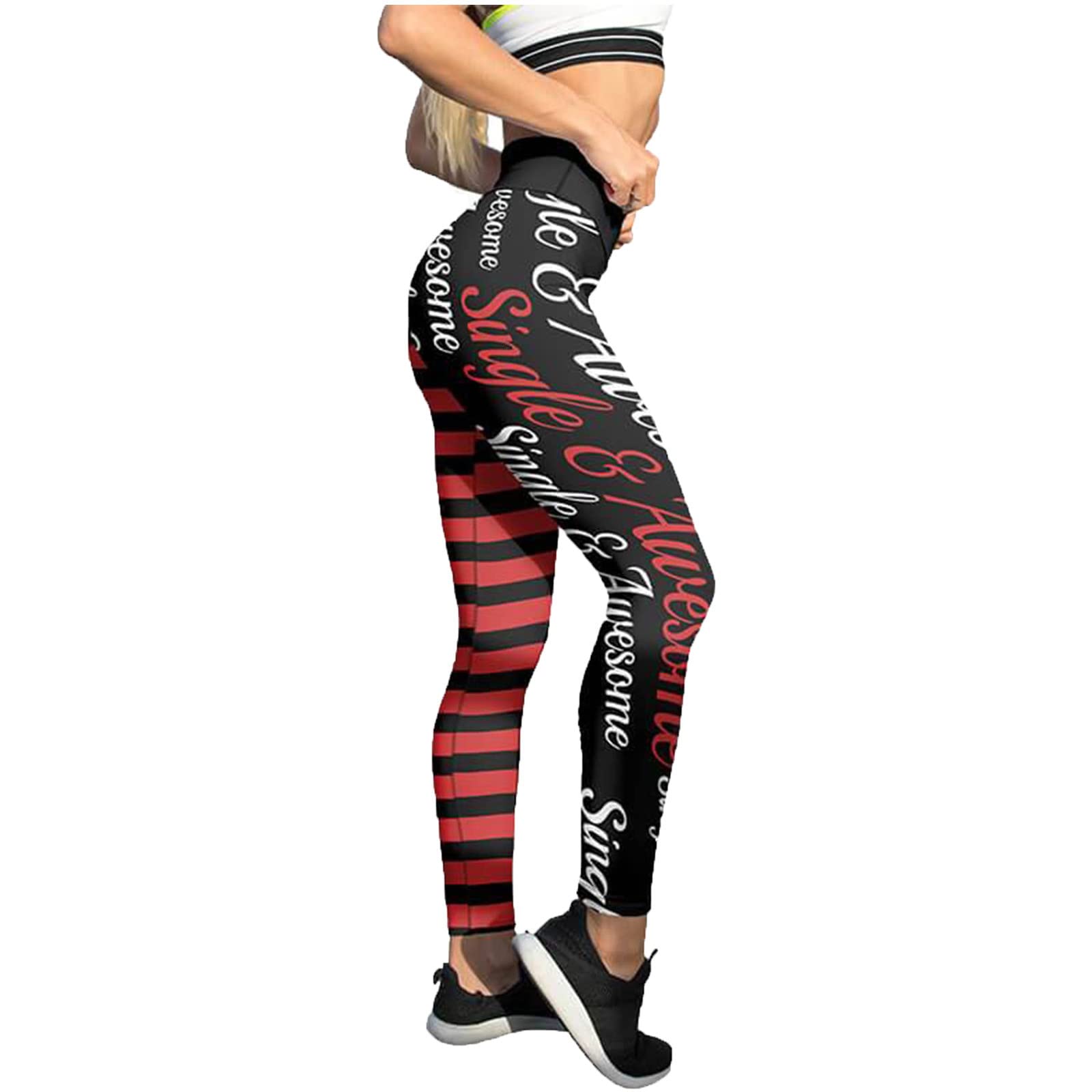 High Waist Butt Lifting Anti-Cellulite Workout Leggings for Women - Tummy Control Yoga Pants with Casual Print - Perfect for Gym, Running, Yoga & Everyday Wear