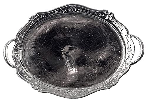 Miniature Silver Serving Tray for Dollhouse - Handcrafted Small Decorative Tray for Dollhouse Accessories, Tea Party, and Collectible Displays