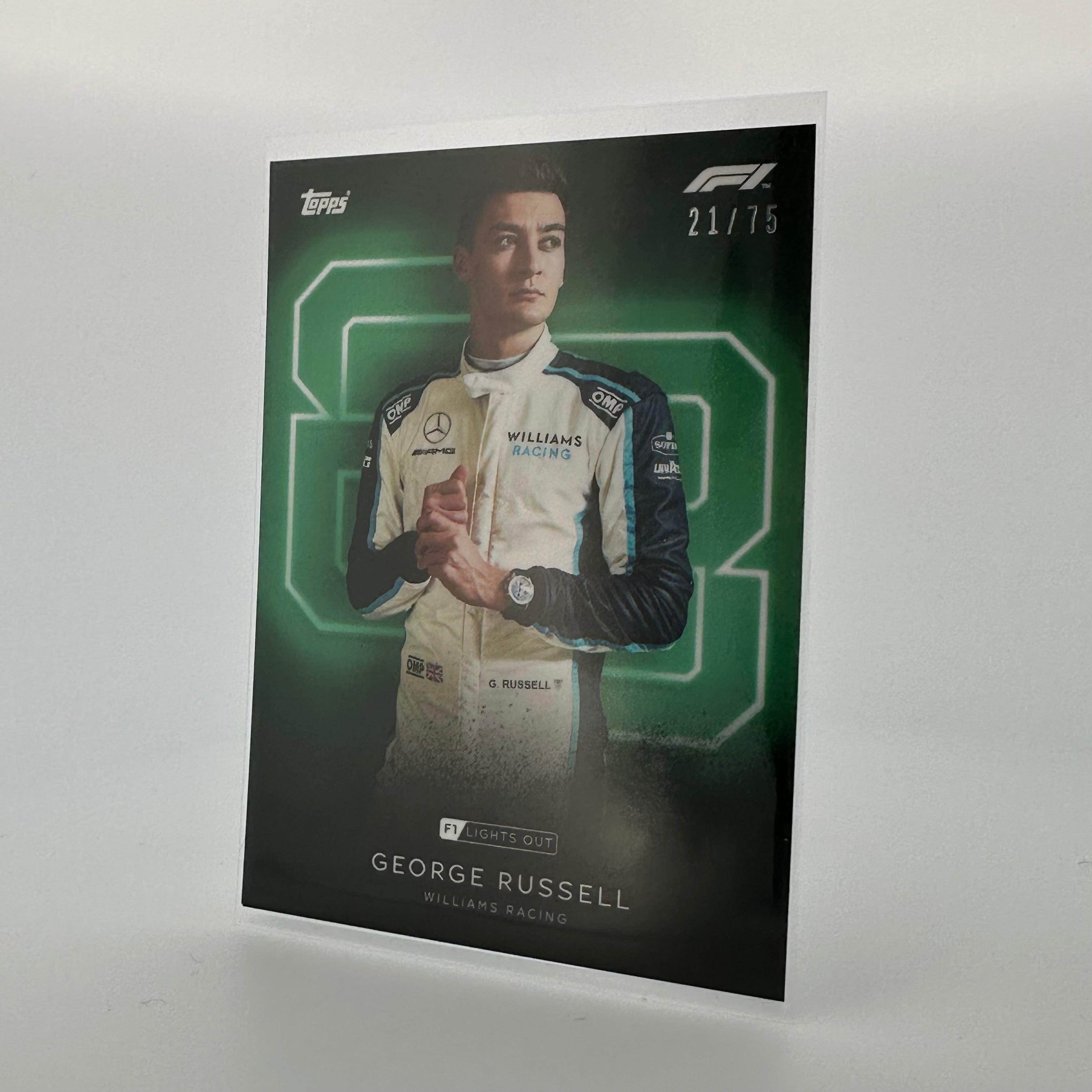 75 George Russell Green Parallel Racing Driver Card - Perfect for F1 Collectors, Fans & Memorabilia Enthusiasts