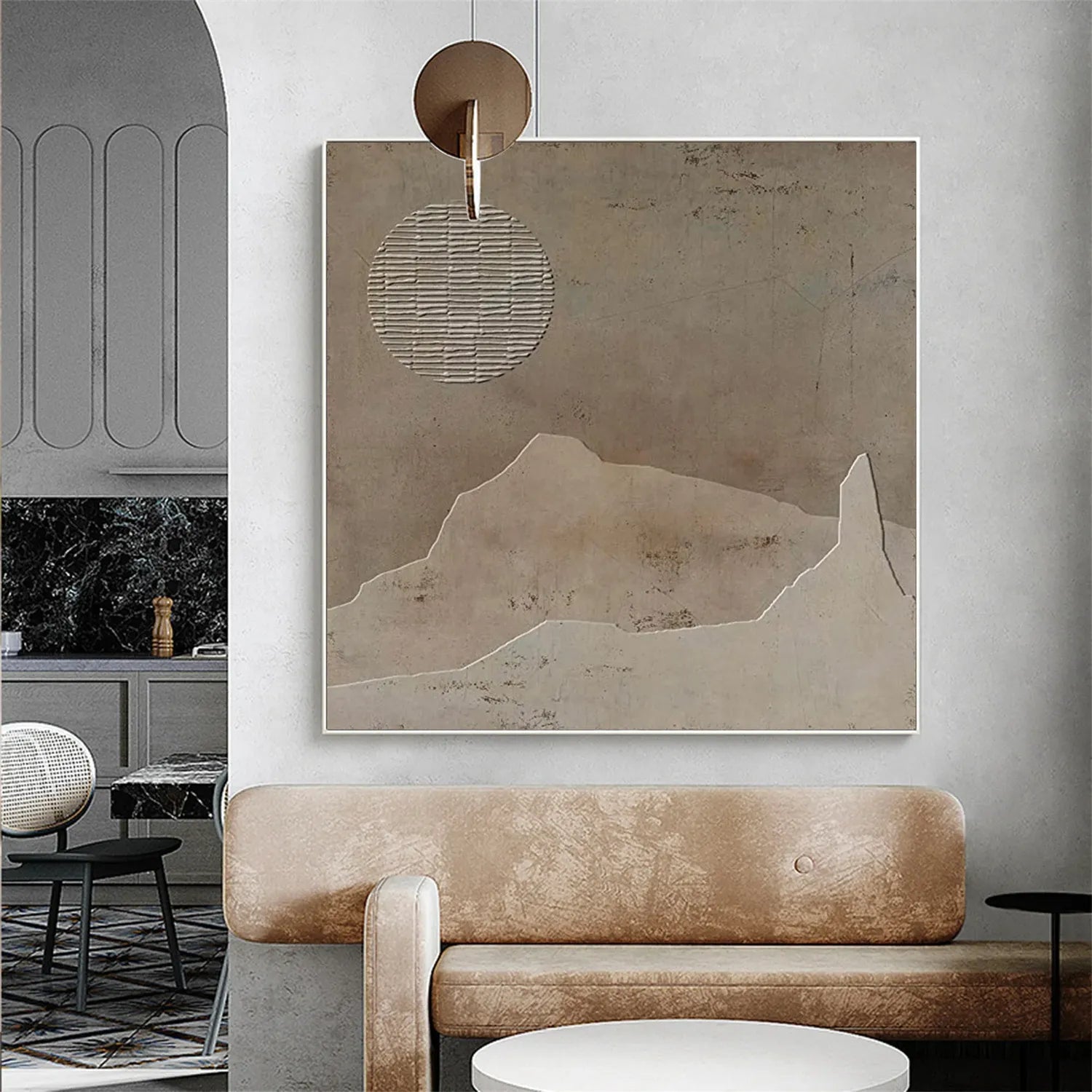 Abstract Tranquility Art Painting #WS138 - Modern Canvas Wall Decor for Living Room, Bedroom & Office - Calming Blue & White Contemporary Artwork