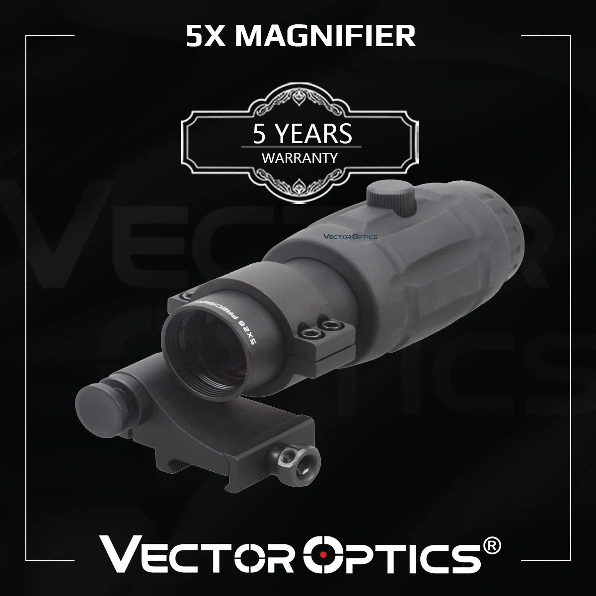 Vector Optics Tactical Red Dot Sight with 5x Magnifier - Adjustable Rifle Scope for Hunting & Shooting | Compatible with AR-15, Shotguns & Tactical Firearms | Ideal for Target Practice, Home Defense & Outdoor Adventures