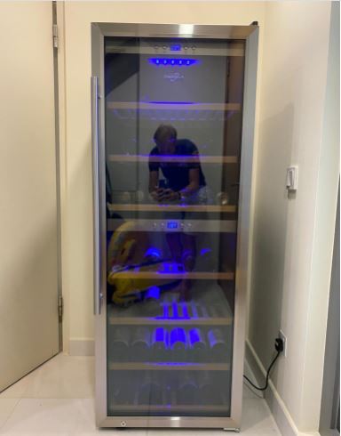 Farfalla FWC 126S3G 126 Bottle Dual Zone Wine Cooler Refrigerator - 270L Capacity, Built-in & Freestanding, Perfect for Home Bars, Restaurants, and Wine Cellars