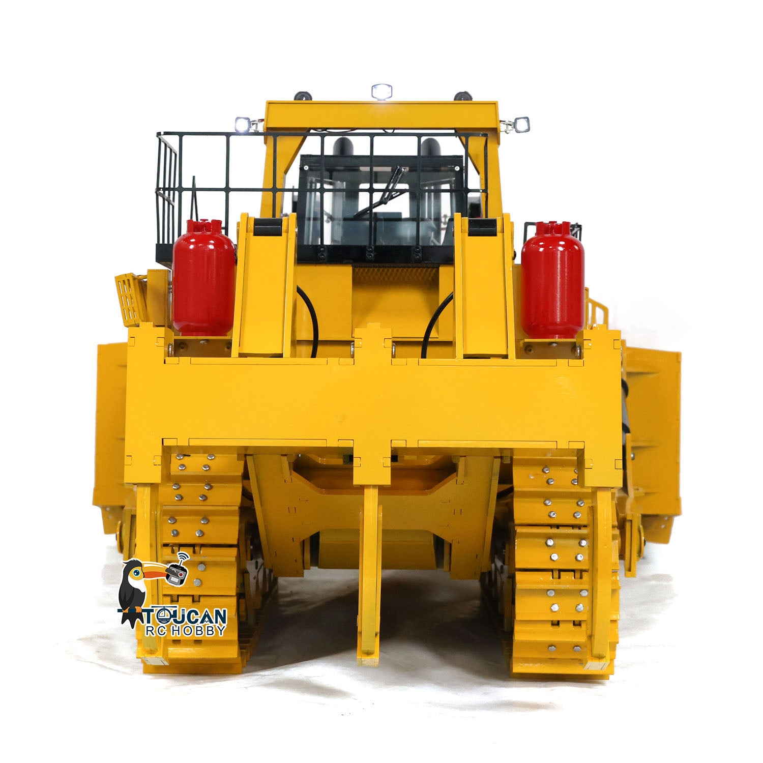 TOUCAN 110KG D11T 1/10 Scale RC Hydraulic Bulldozer - Heavy Duty Metal Remote Control Construction Dozer with 3 Plows - Ready to Run for Backyard Construction, Crawler Tractor Racing & RC Enthusiasts