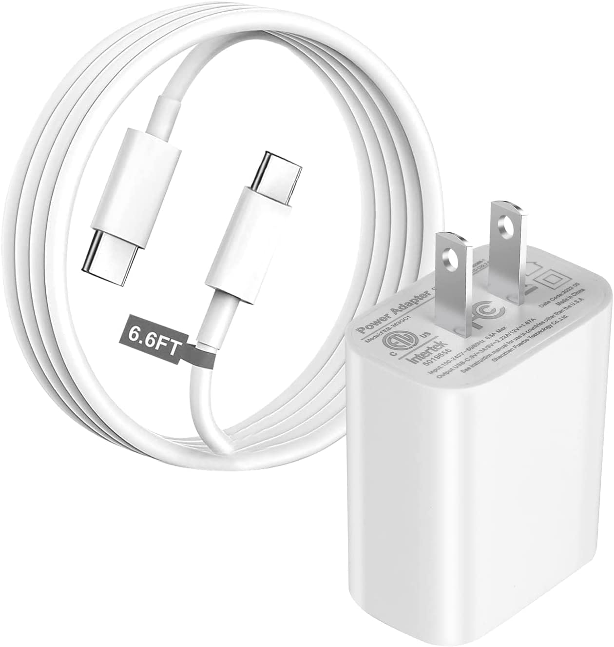 20W USB C Fast Charger for iPhone 16/15/14 Series & iPad Pro/Air/Mini - 6.6ft Cable Included | Quick Charging for iPhone 15 Pro Max, iPad Pro 12.9
