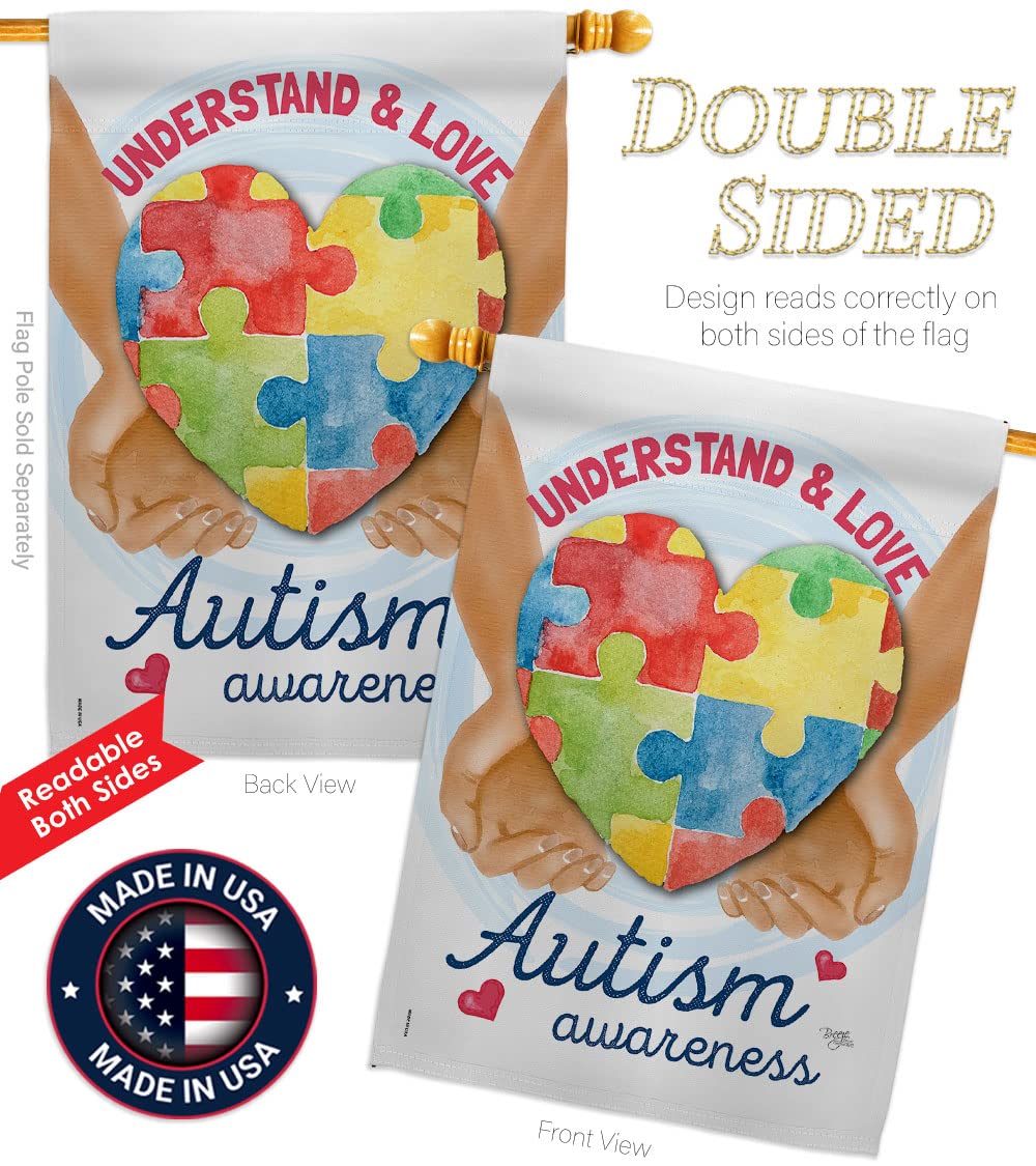 Autism Awareness House Flag 28x40in - Inspirational Support Decor for Outdoor & Indoor